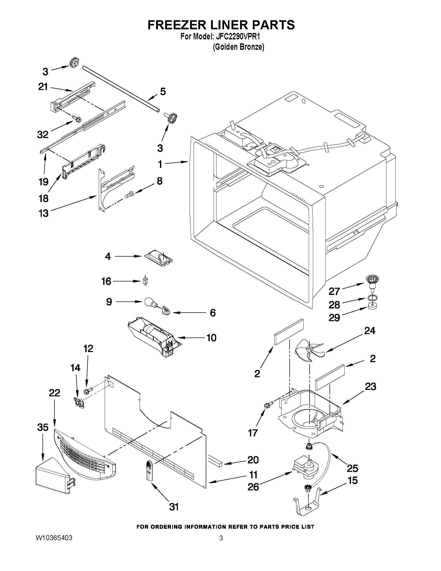 02 - FREEZER LINER PARTS