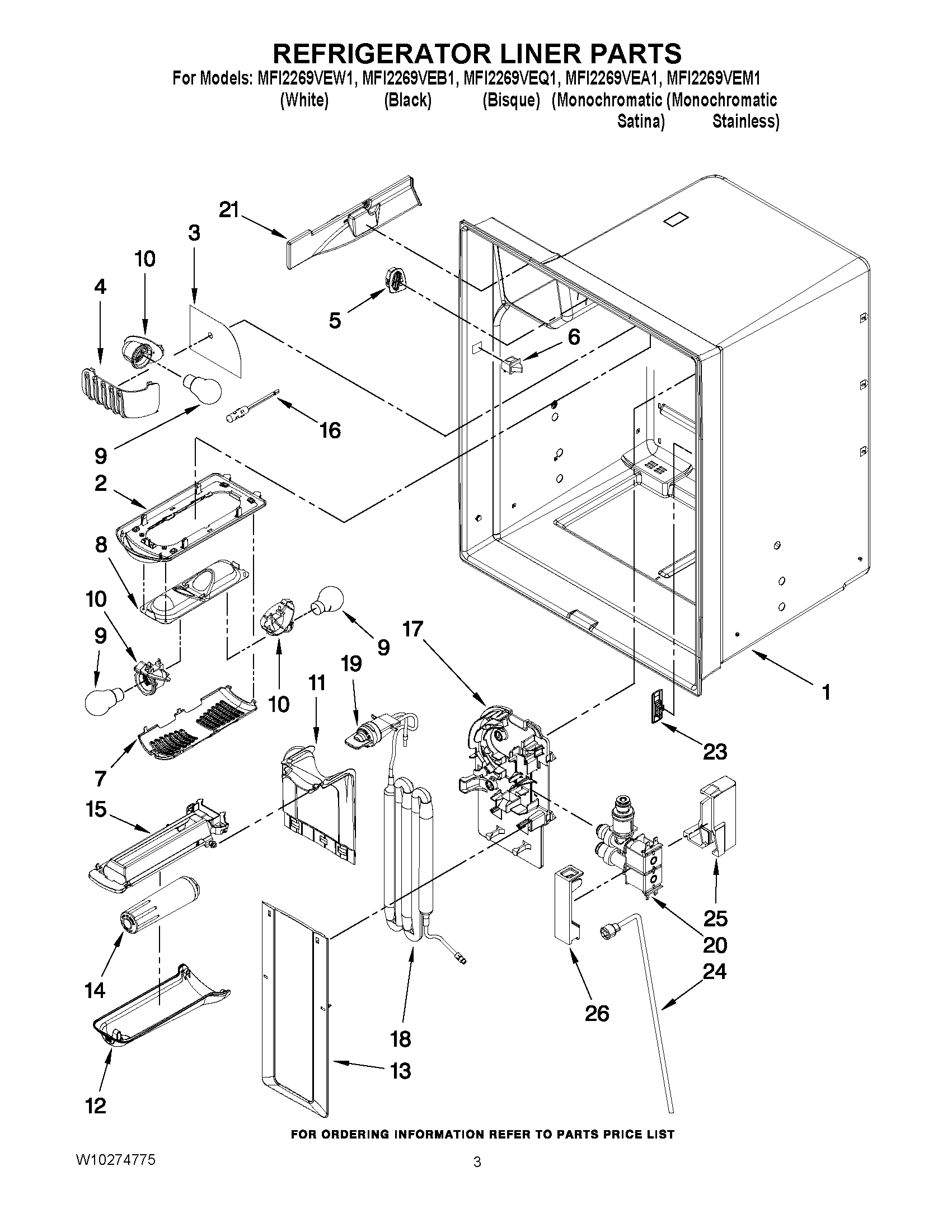 02 - REFRIGERATOR LINER PARTS