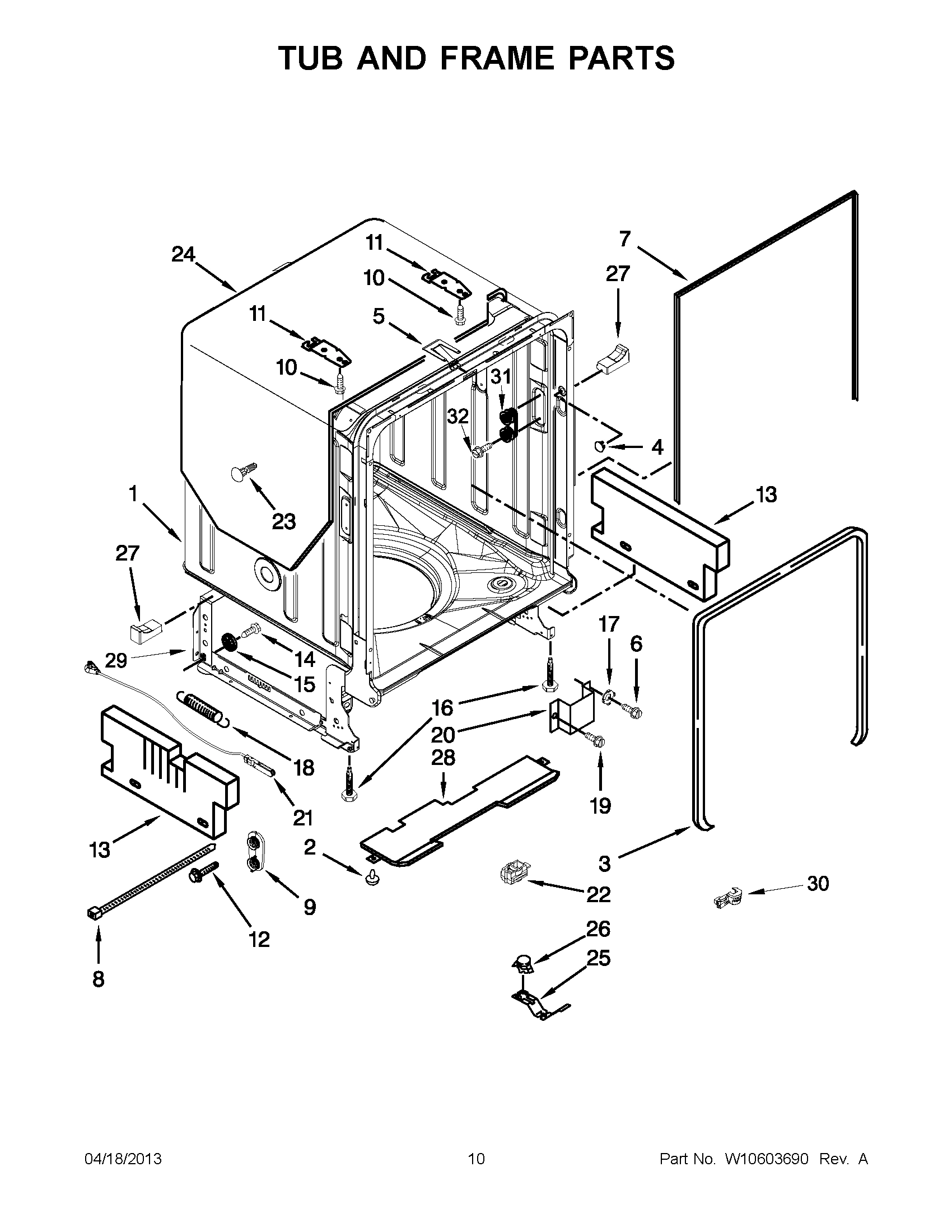 05 - TUB AND FRAME PARTS