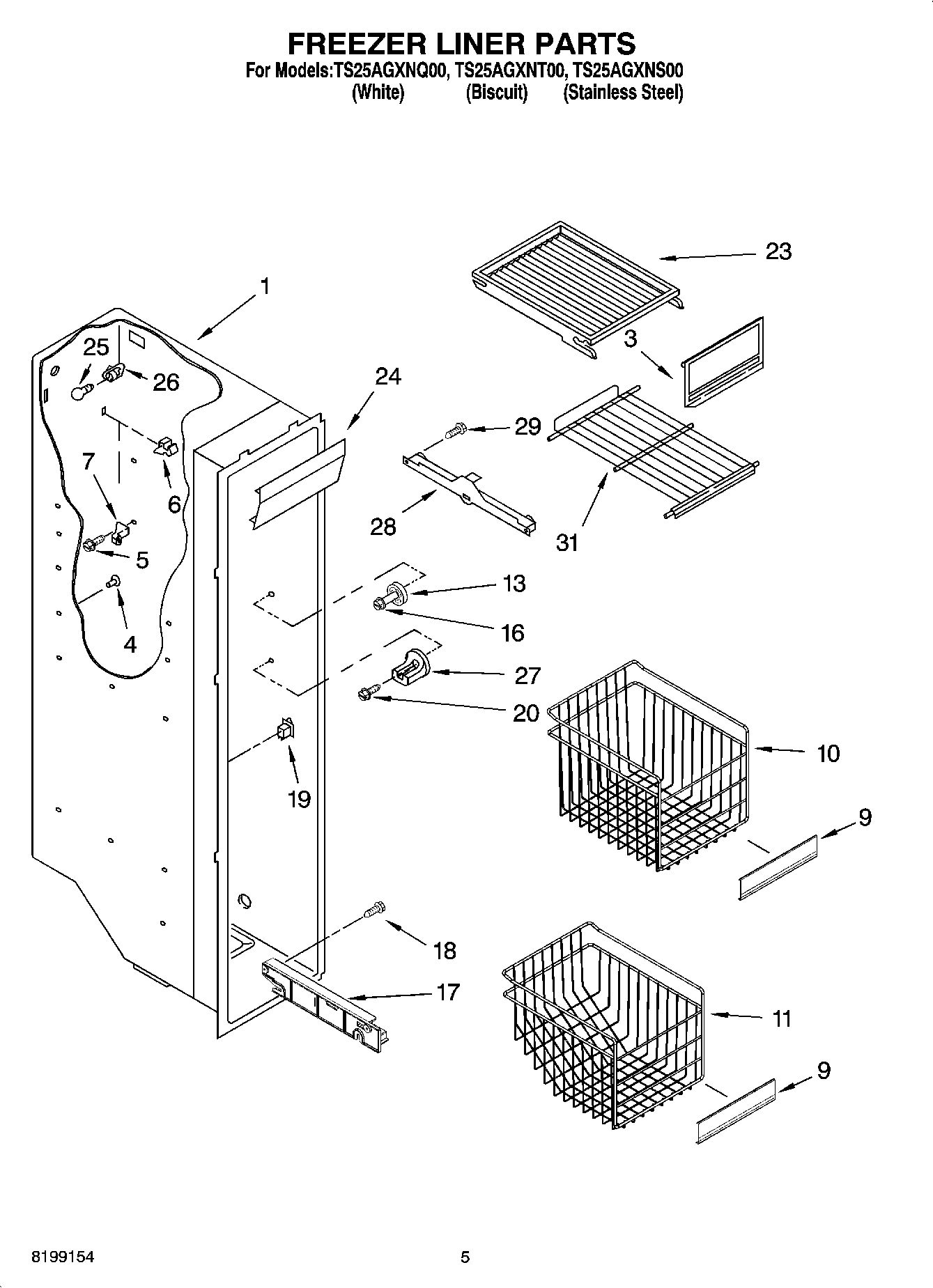 04 - FREEZER LINER PARTS