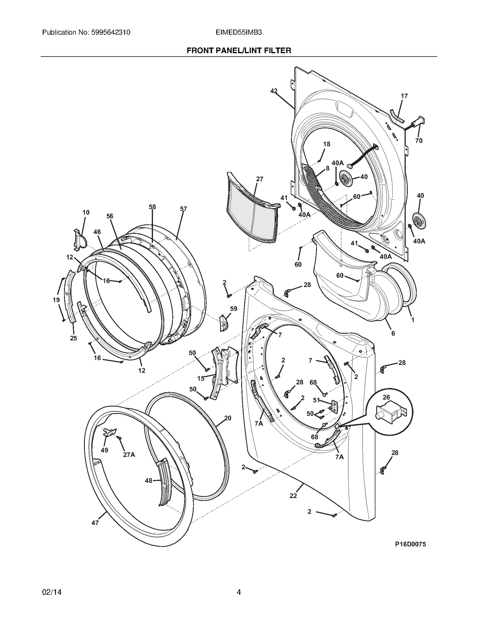 FRONT PANEL/LINT FILTER