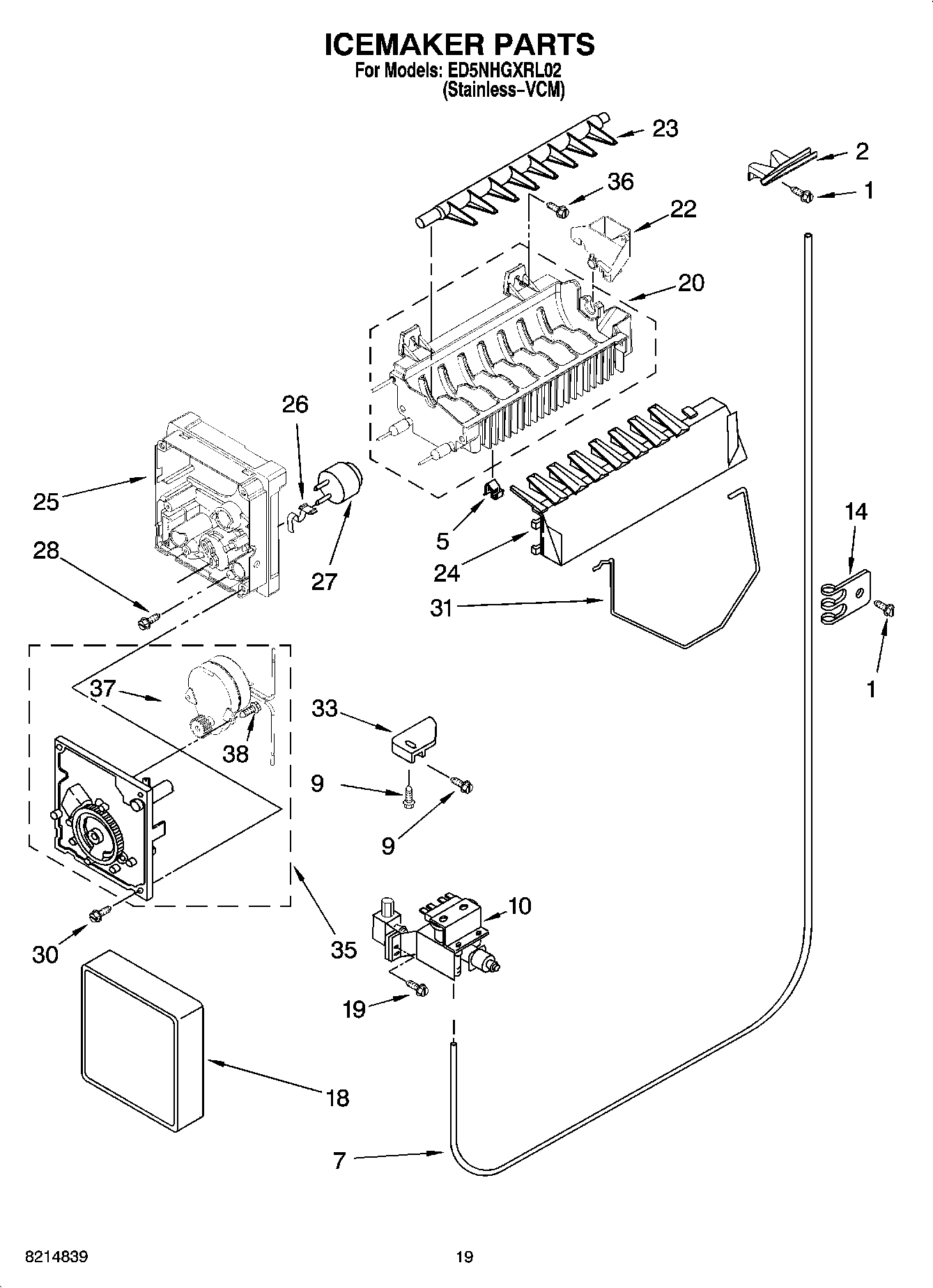 12 - ICEMAKER PARTS, OPTIONAL PARTS (NOT INCLUDED)