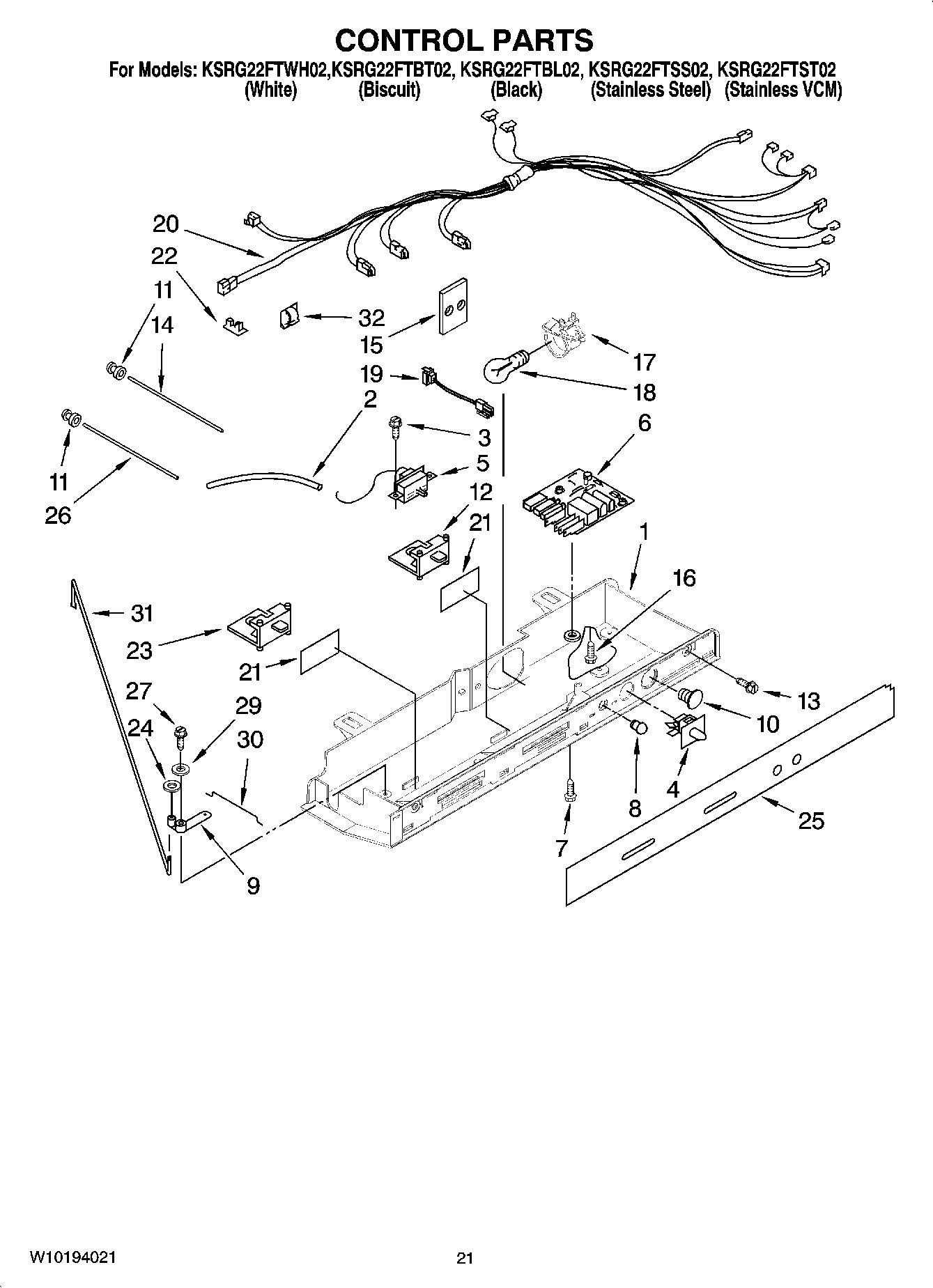 12 - CONTROL PARTS, OPTIONAL PARTS (NOT INCLUDED)