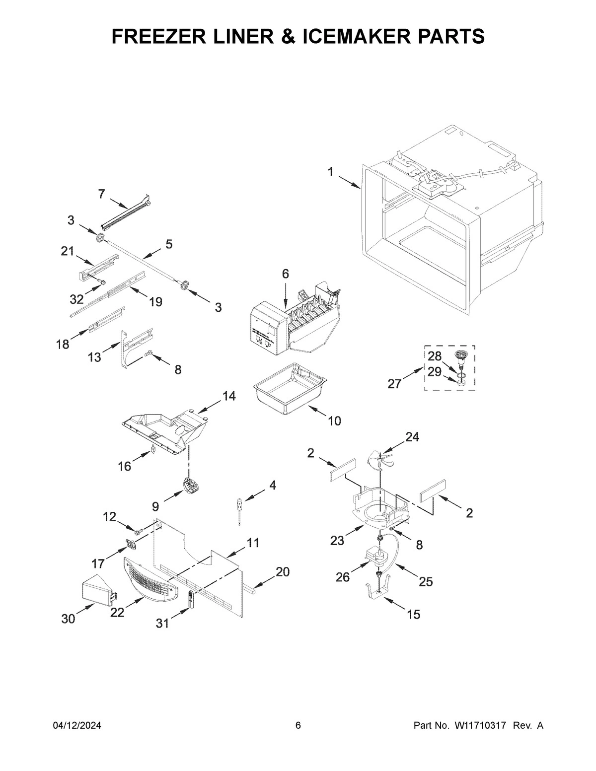 04 - FREEZER LINER & ICEMAKER PARTS