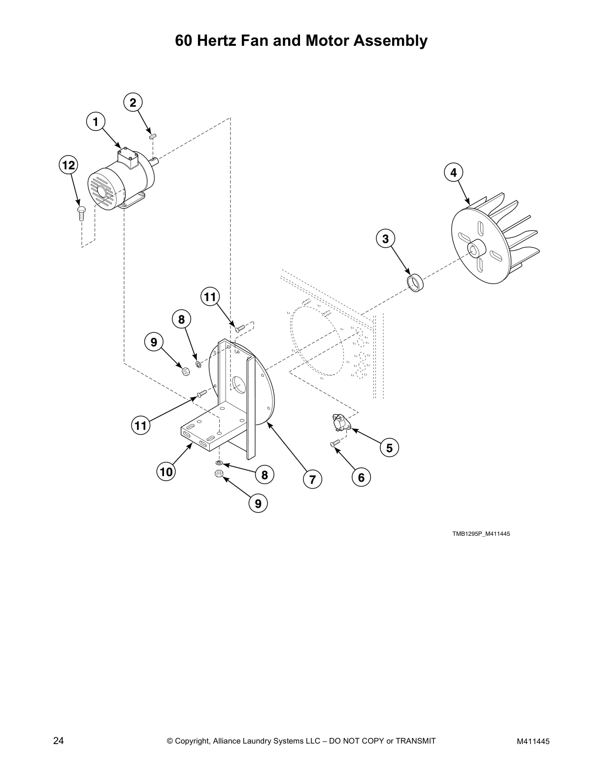 60 Hertz Fan and Motor Assembly