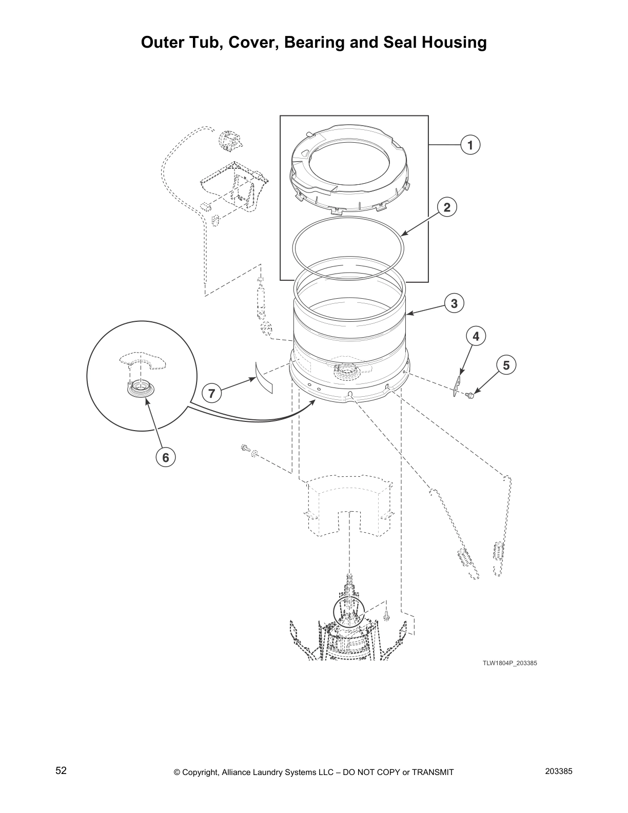 Outer Tub, Cover, Bearing and Seal Housing