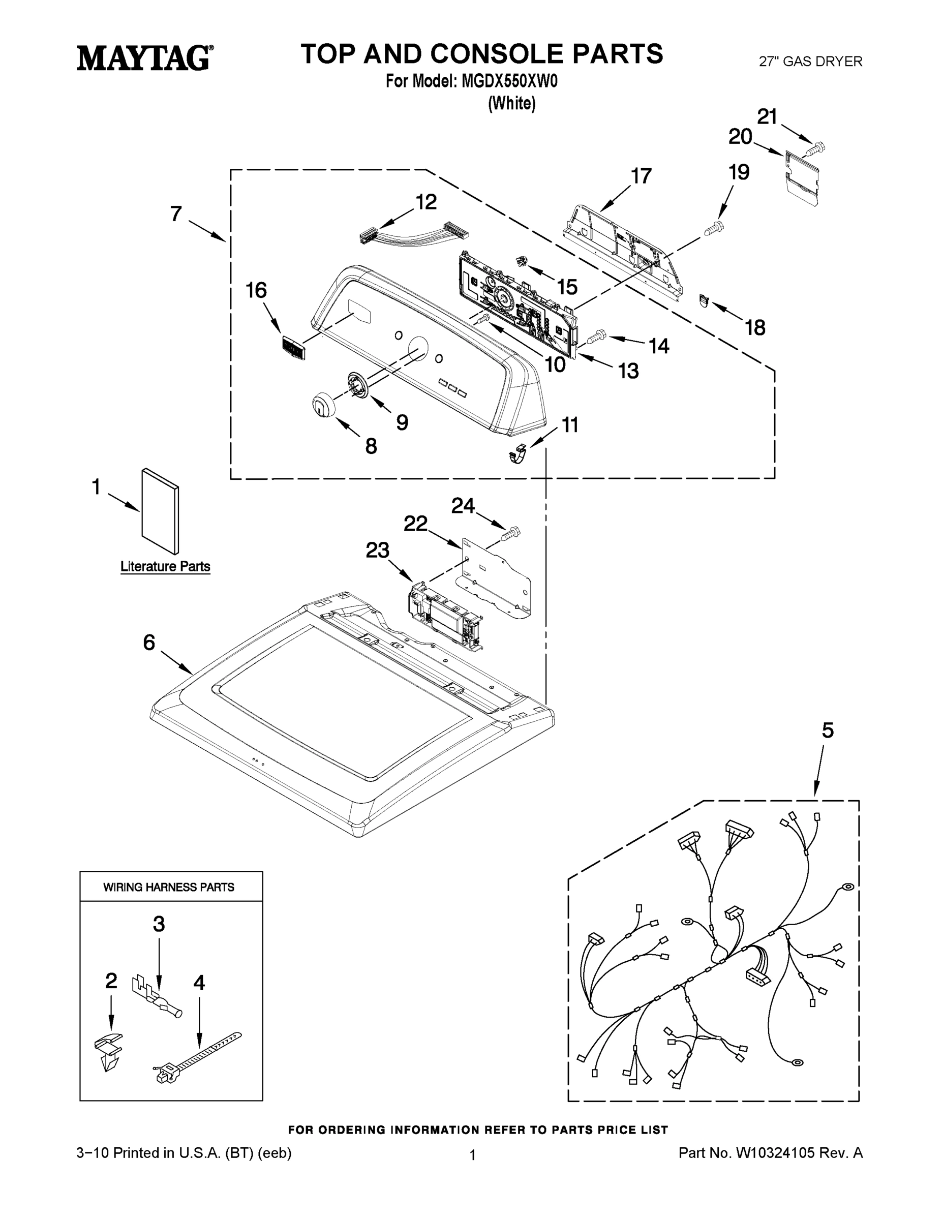 01 - TOP AND CONSOLE PARTS