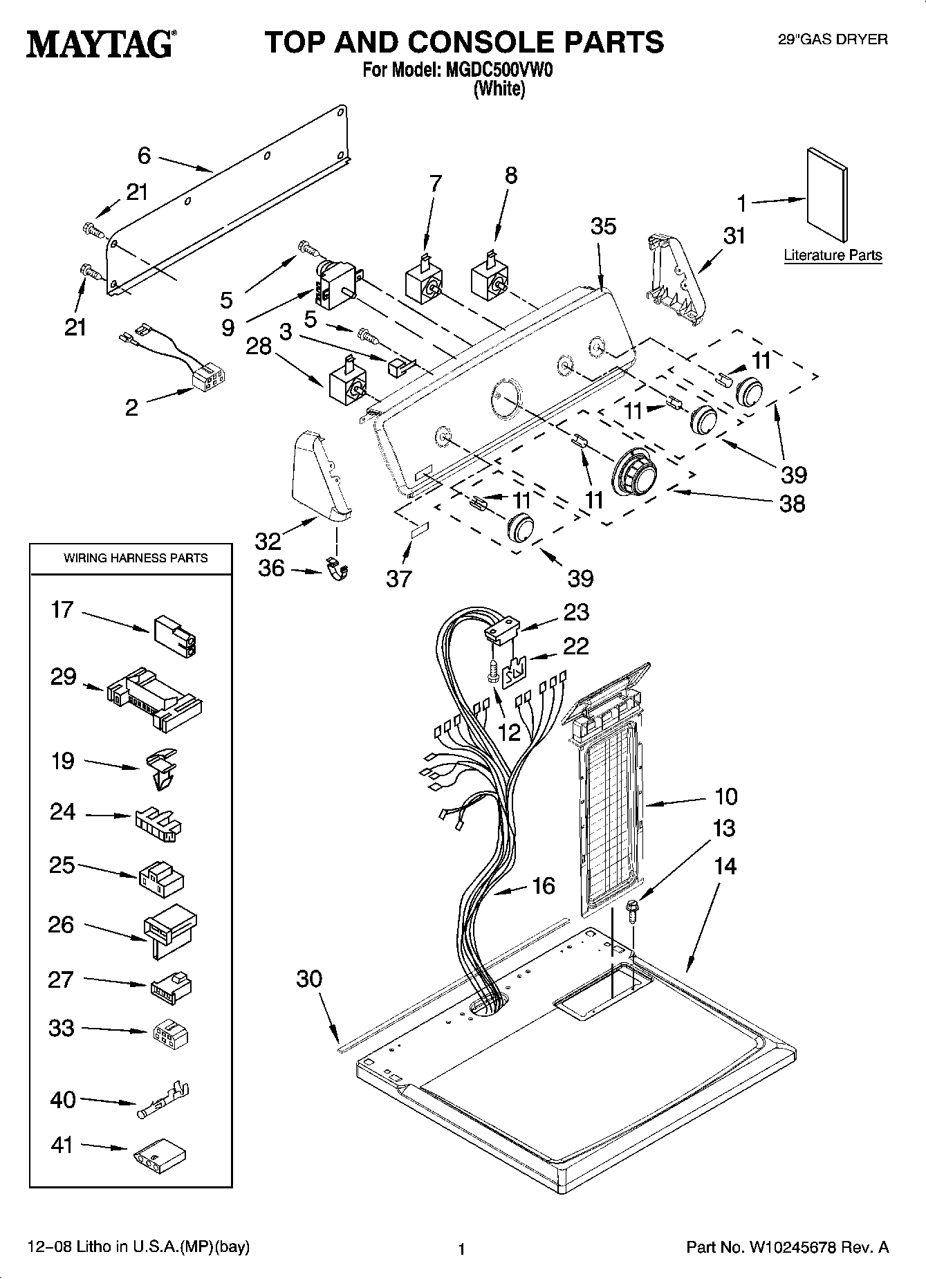 01 - TOP AND CONSOLE PARTS