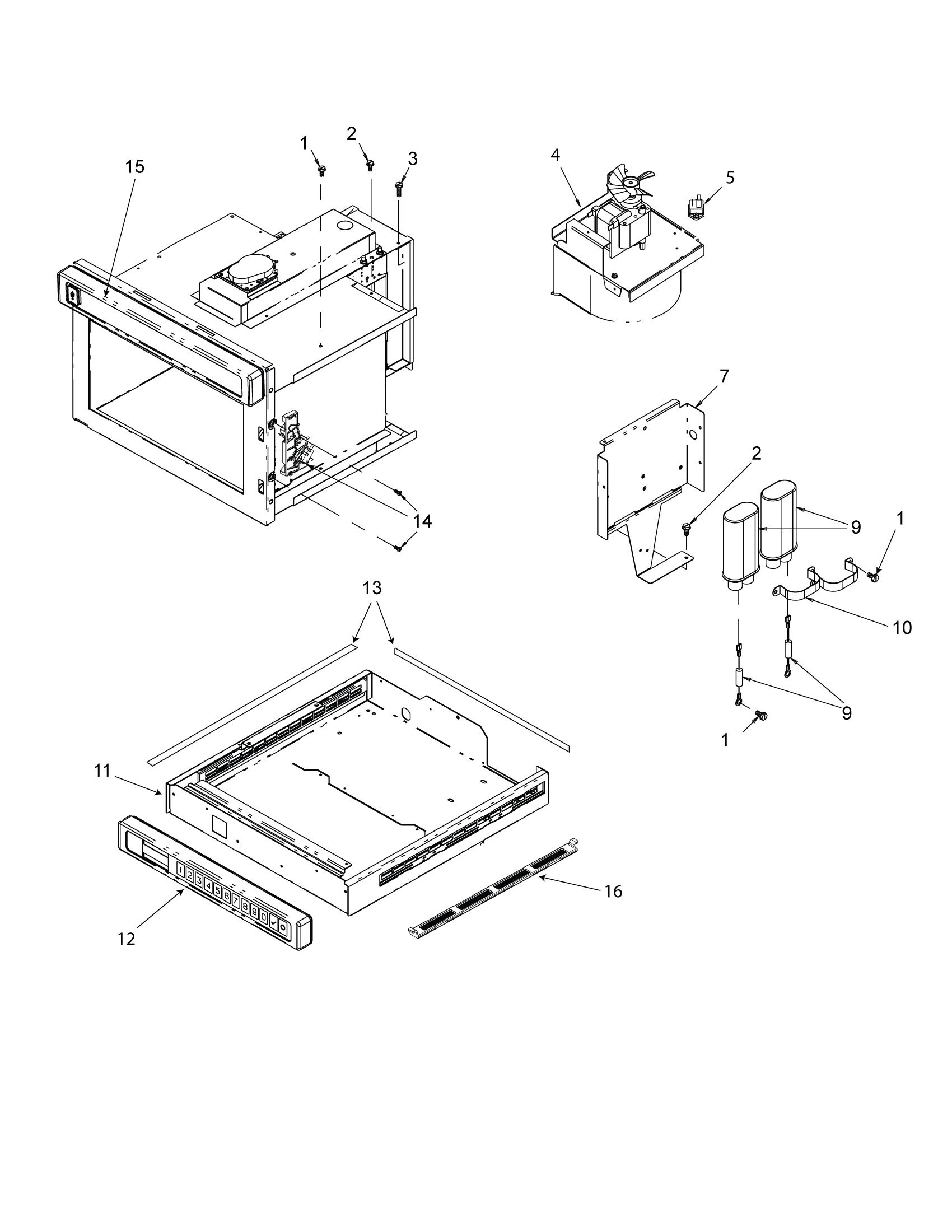 BLOWER, CAPACITOR, INTERLOCK, TOUCH PANEL