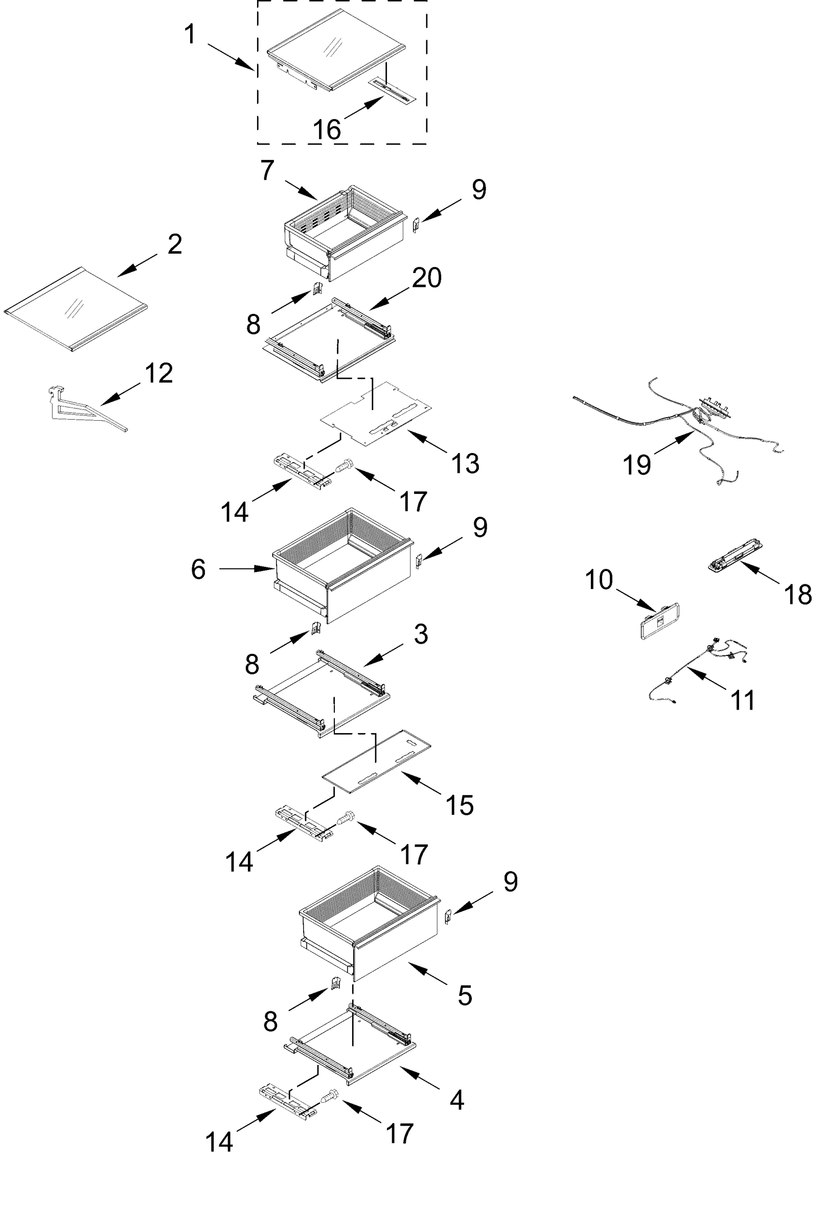 REFRIGERATOR SHELF PARTS