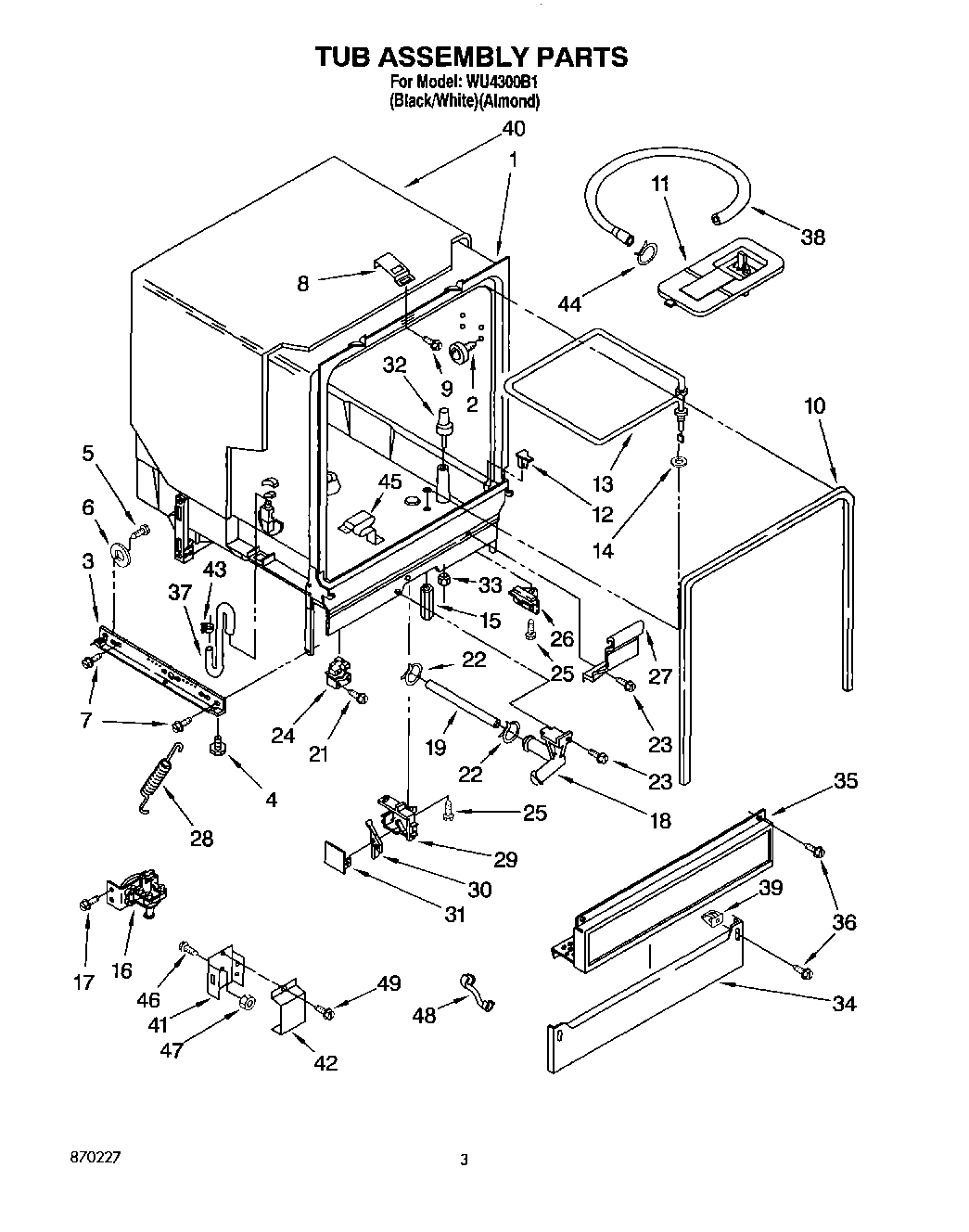 03 - TUB ASSEMBLY, LIT/OPTIONAL