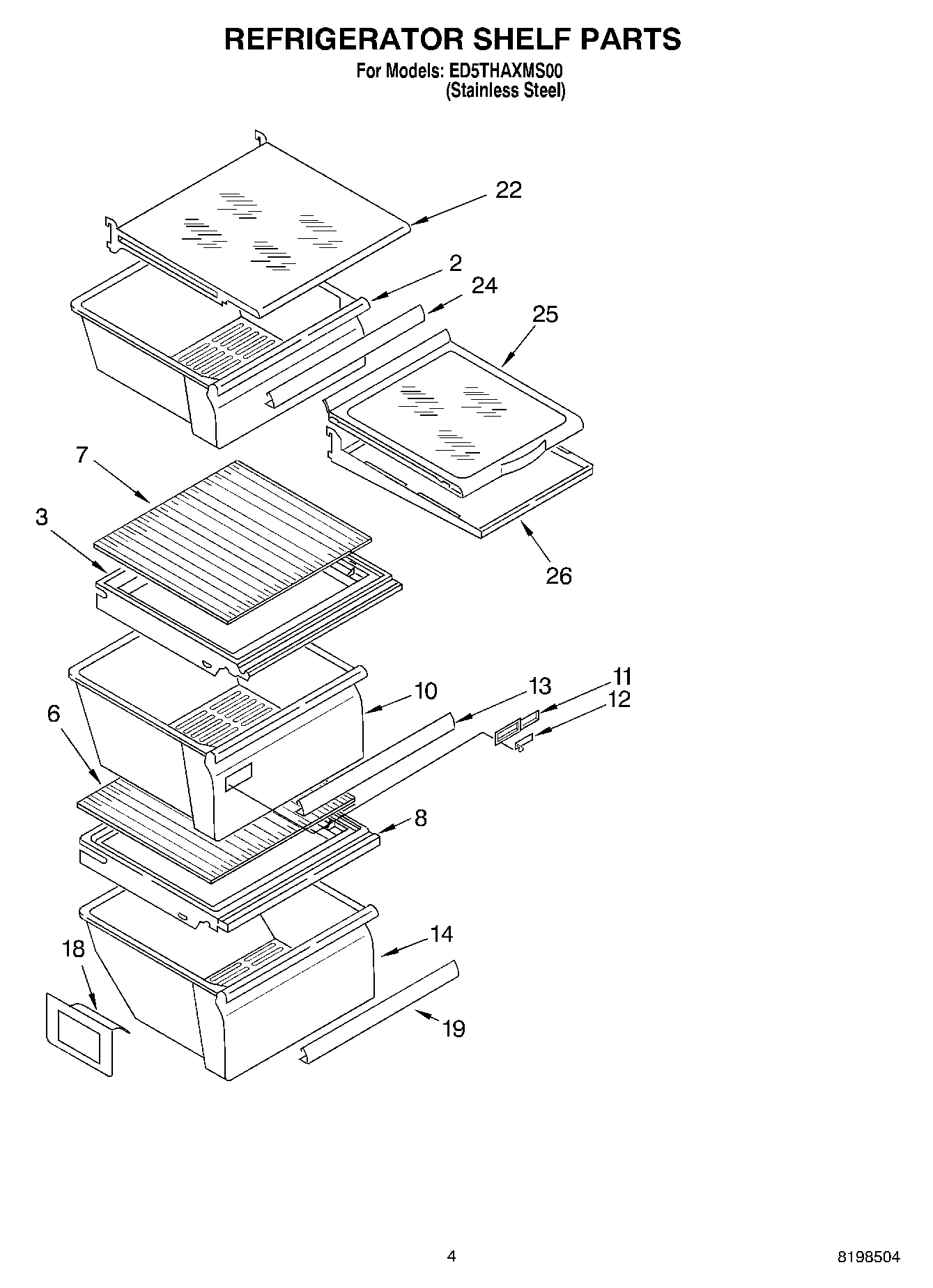 03 - REFRIGERATOR SHELF PARTS