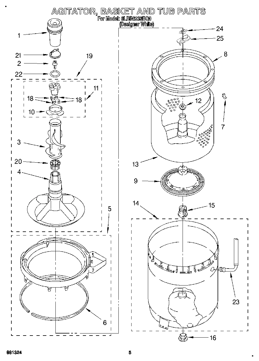 03 - AGITATOR, BASKET AND TUB