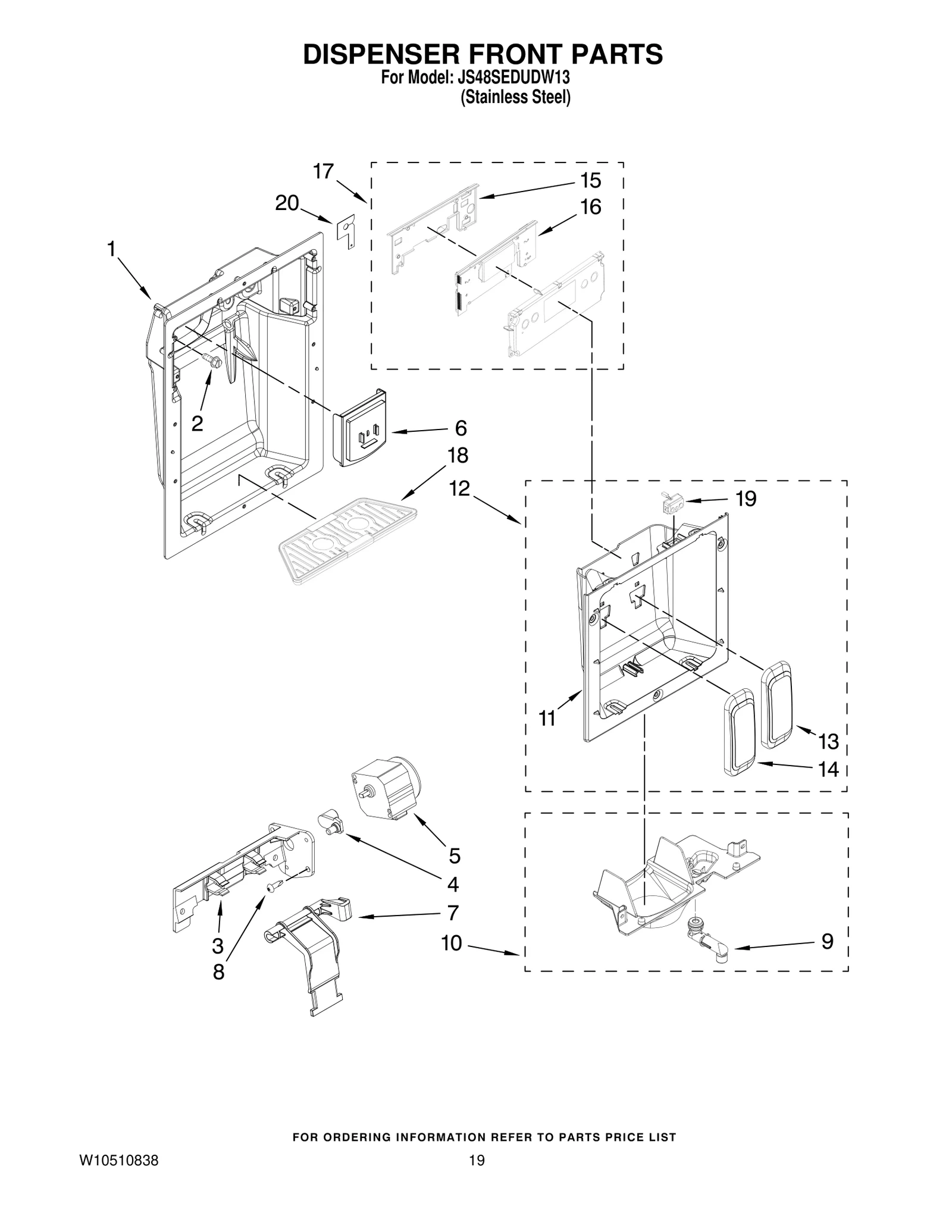 DISPENSER FRONT PARTS