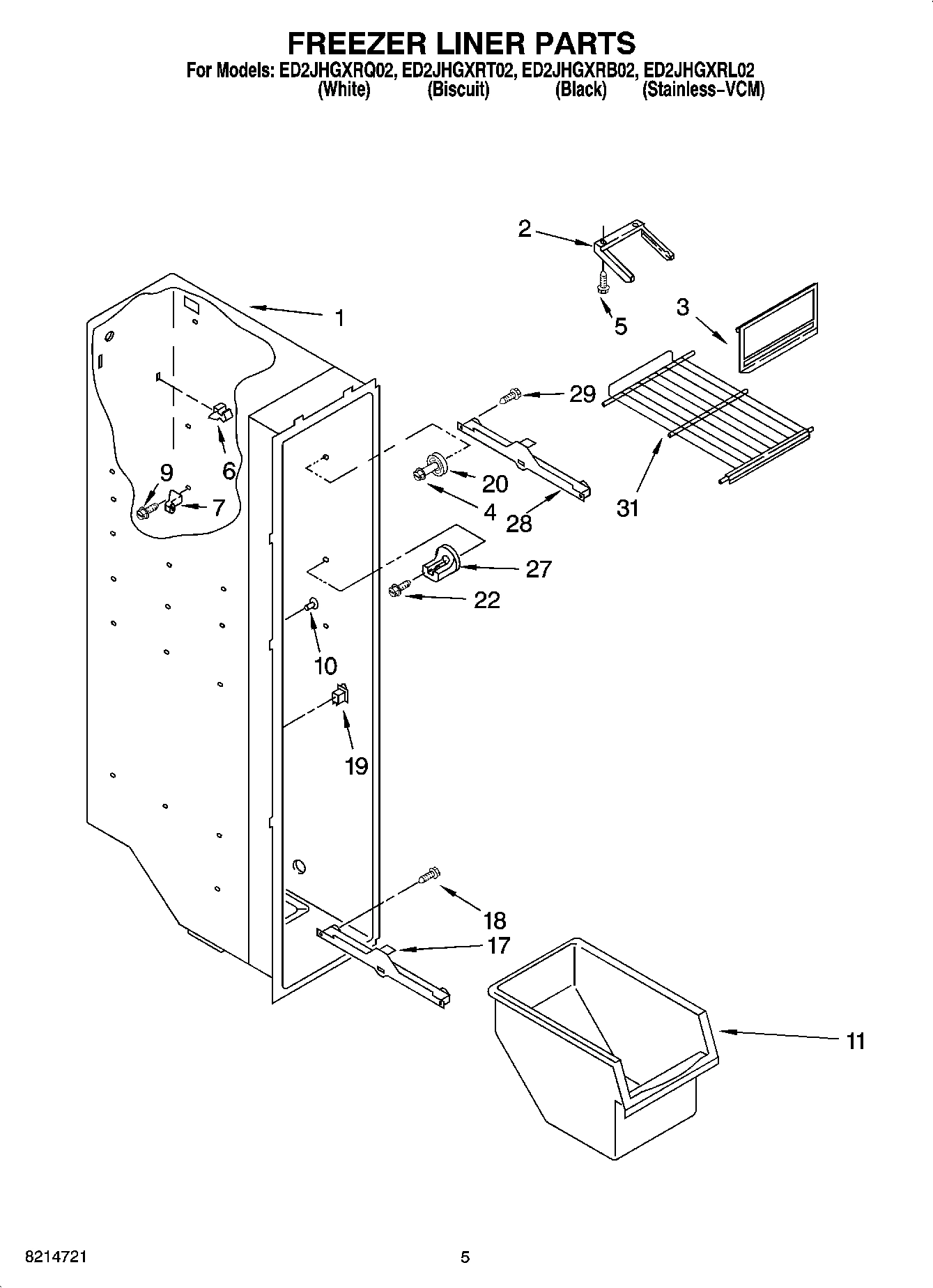 04 - FREEZER LINER PARTS