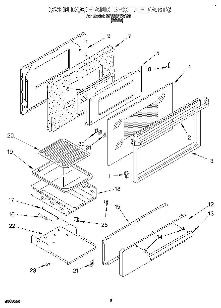02 - OVEN DOOR AND BROILER