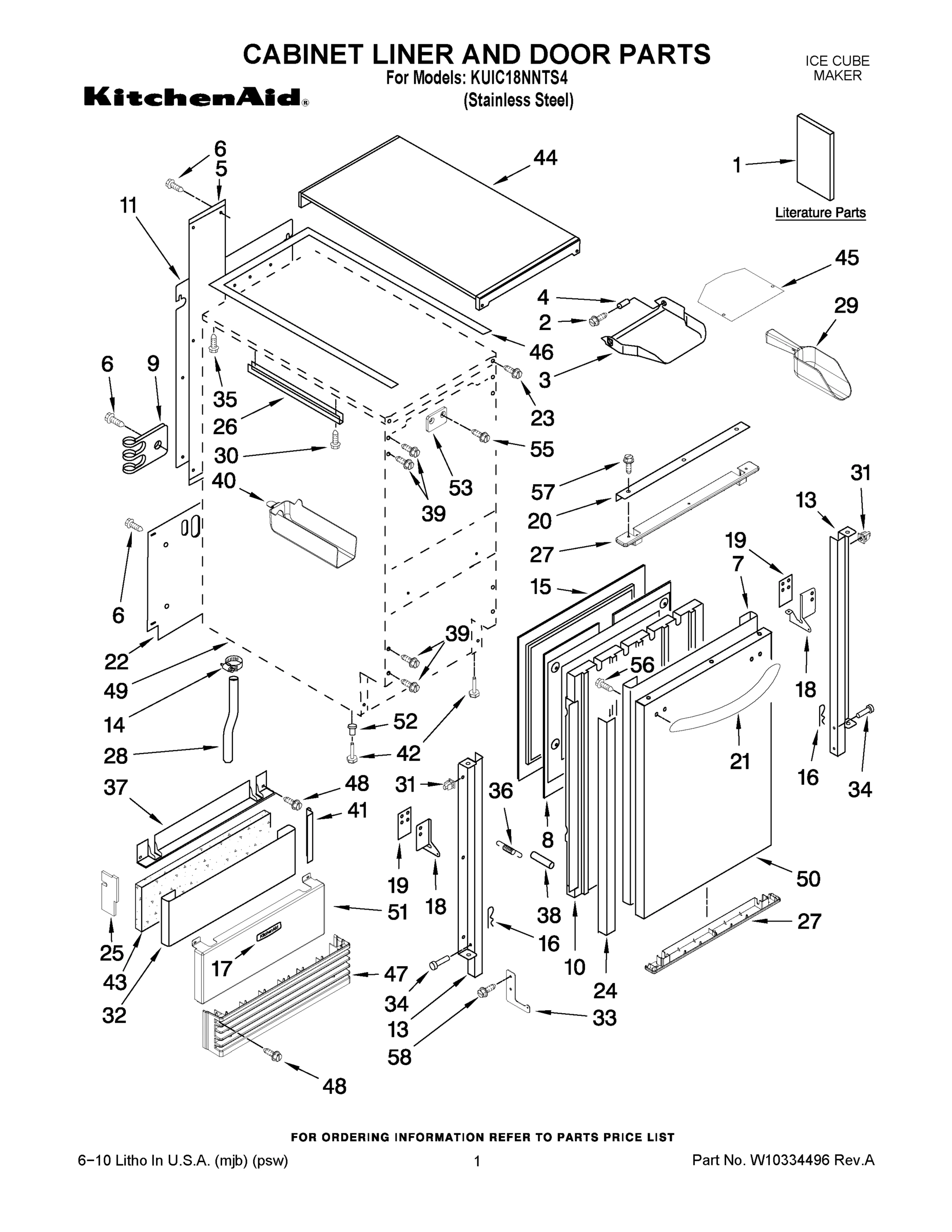 01 - CABINET LINER AND DOOR PARTS