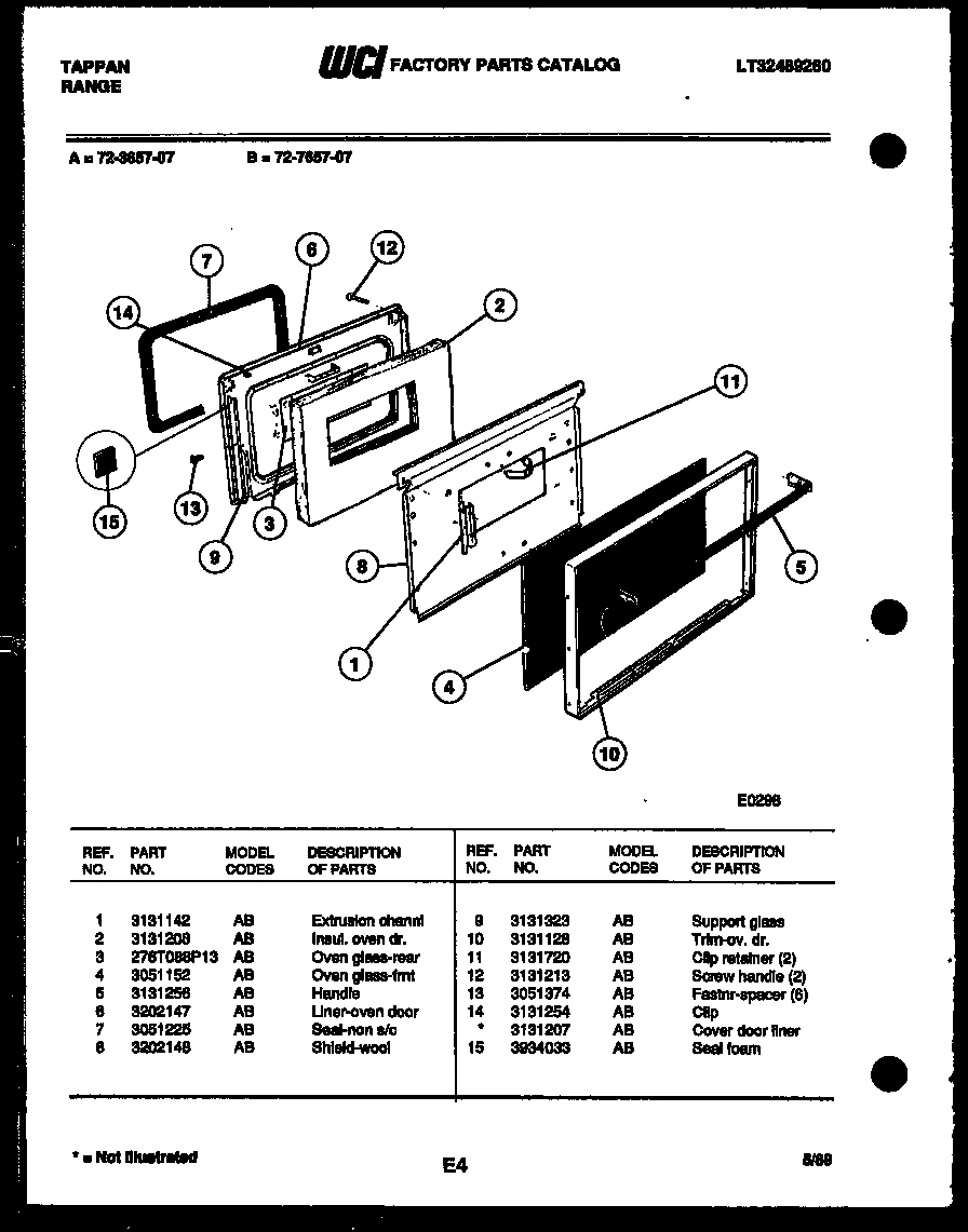 04 - LOWER OVEN DOOR PARTS