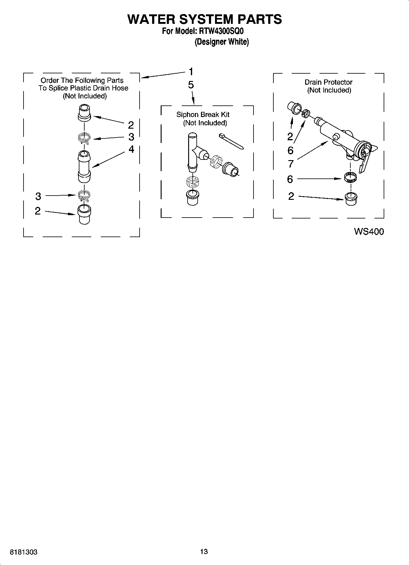 09 - WATER SYSTEM PARTS, OPTIONAL PARTS (NOT INCLUDED)