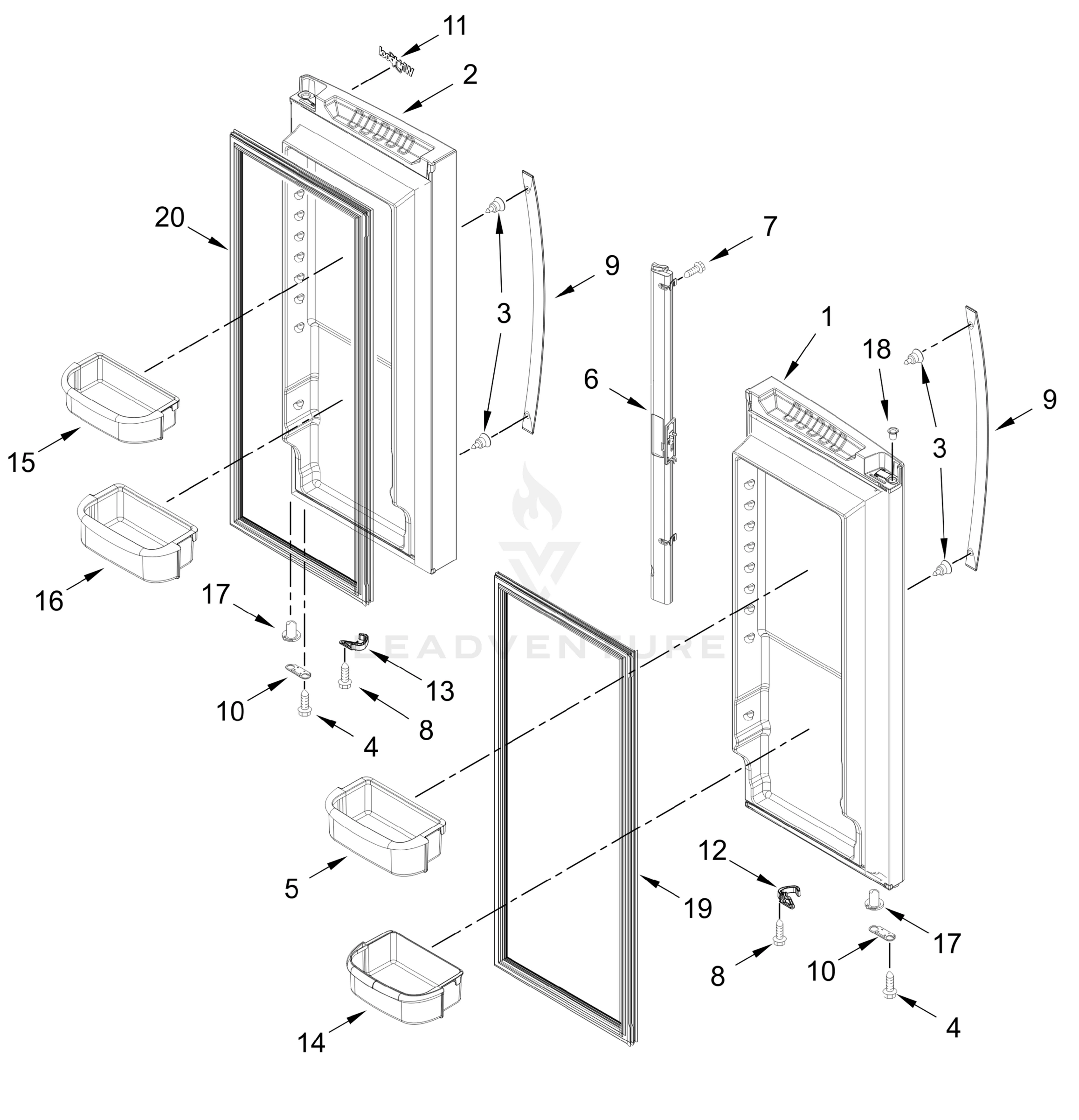 REFRIGERATOR DOOR PARTS