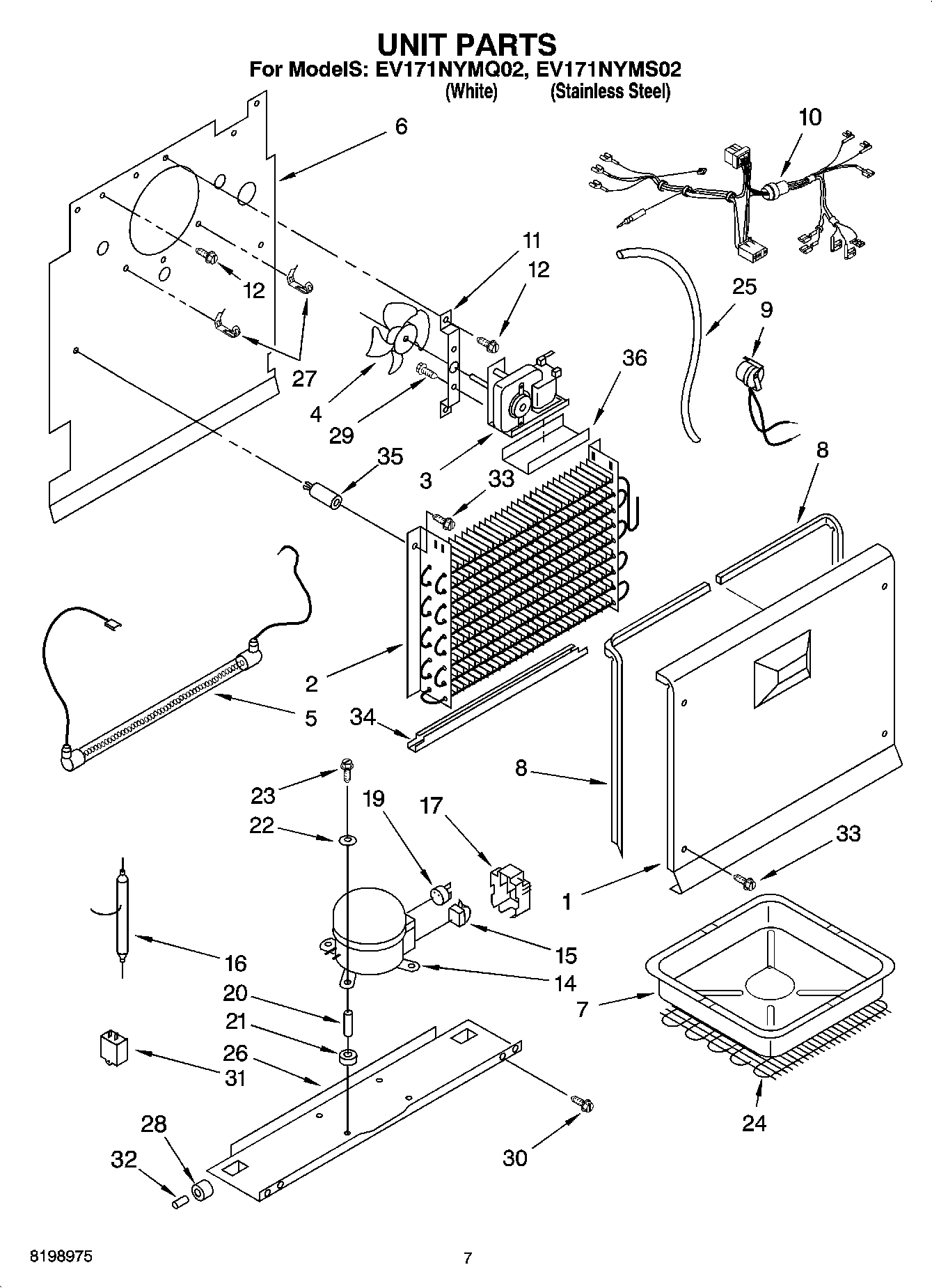04 - UNIT PARTS, PARTS NOT ILLUSTRATED
