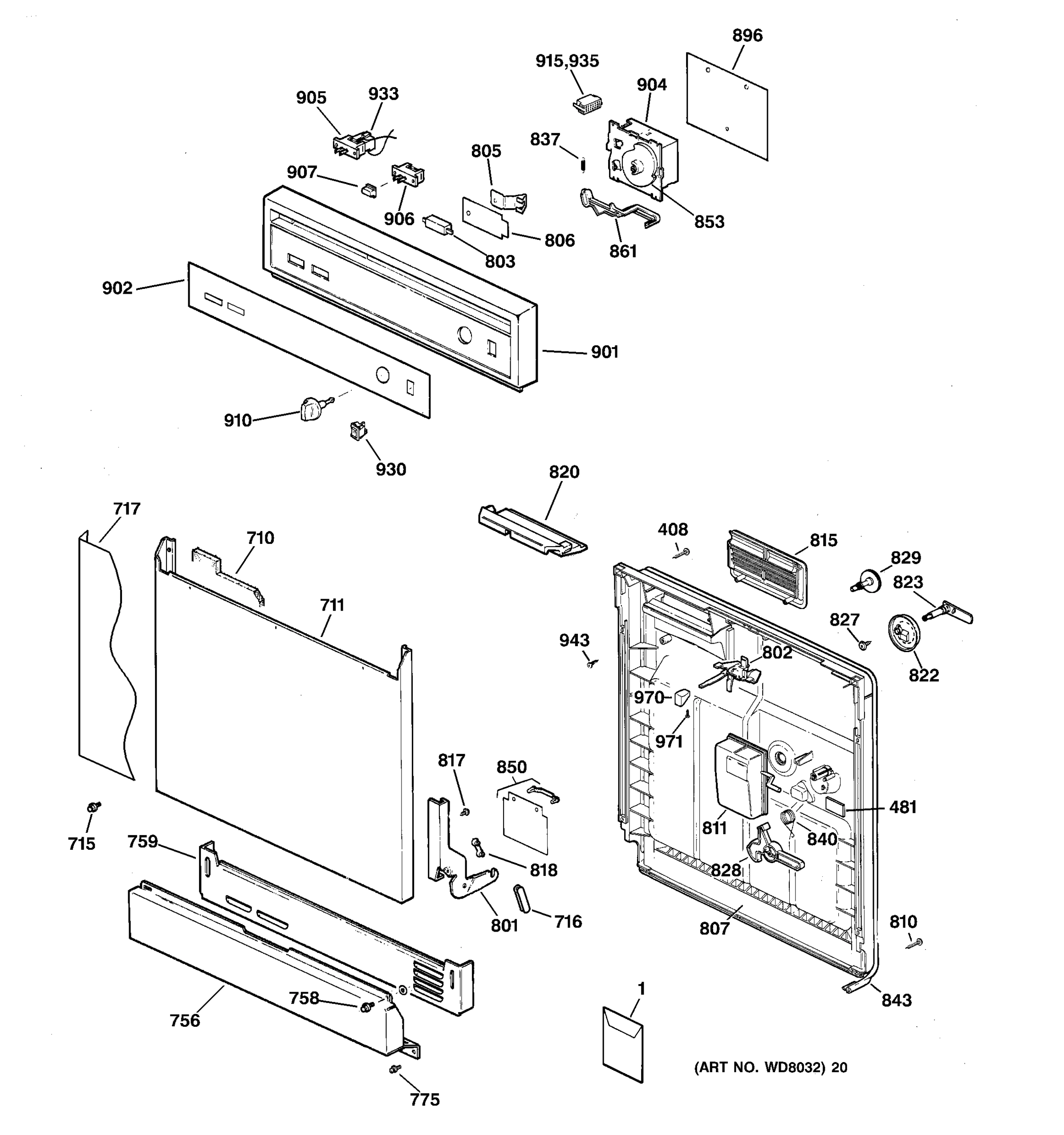 ESCUTCHEON & DOOR ASSEMBLY