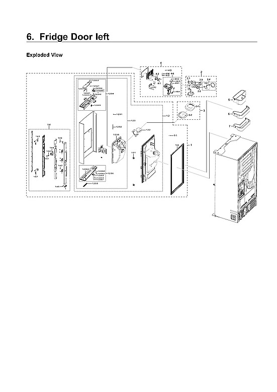 Left Refrigerator Door Parts
