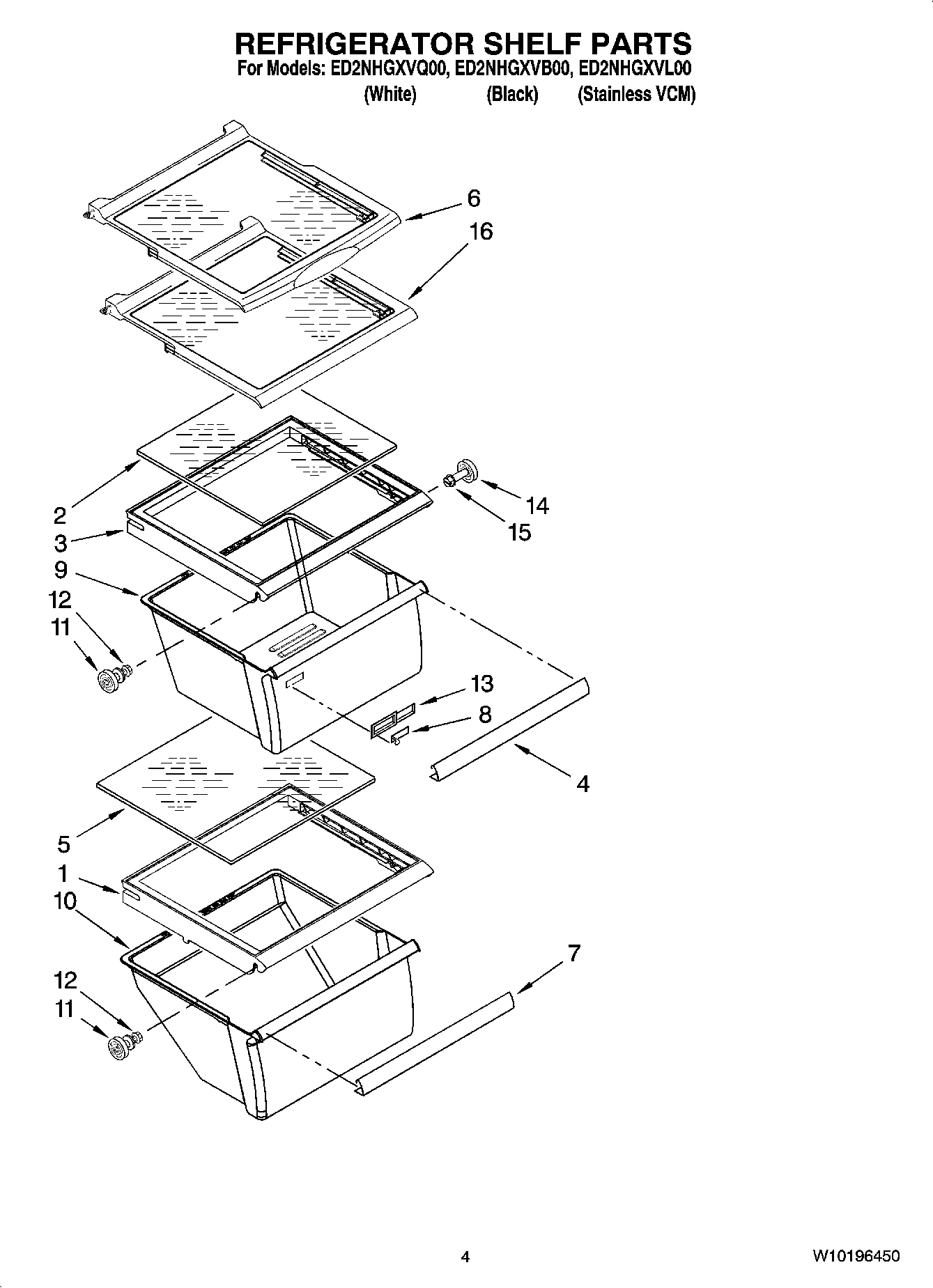 03 - REFRIGERATOR SHELF PARTS