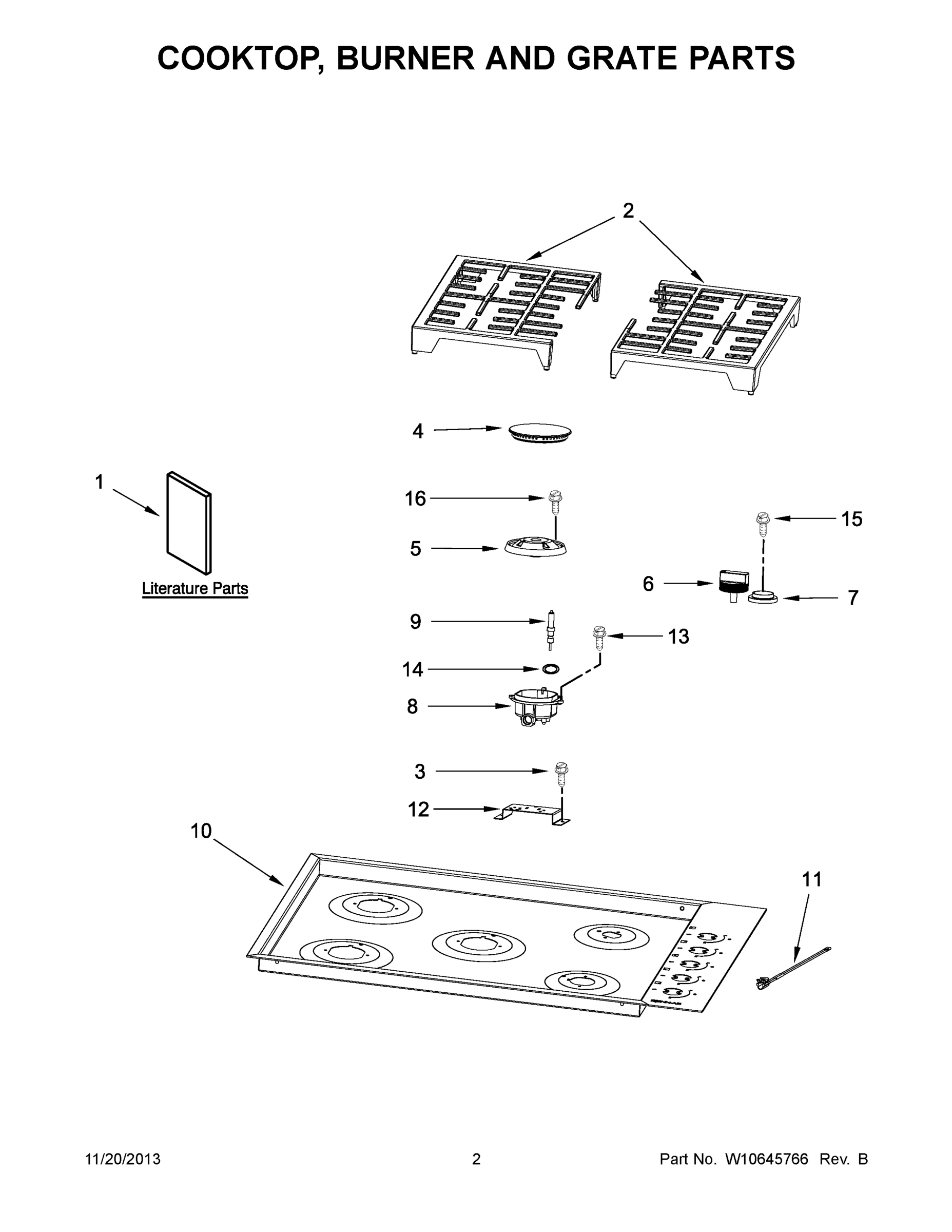 02 - COOKTOP, BURNER AND GRATE PARTS