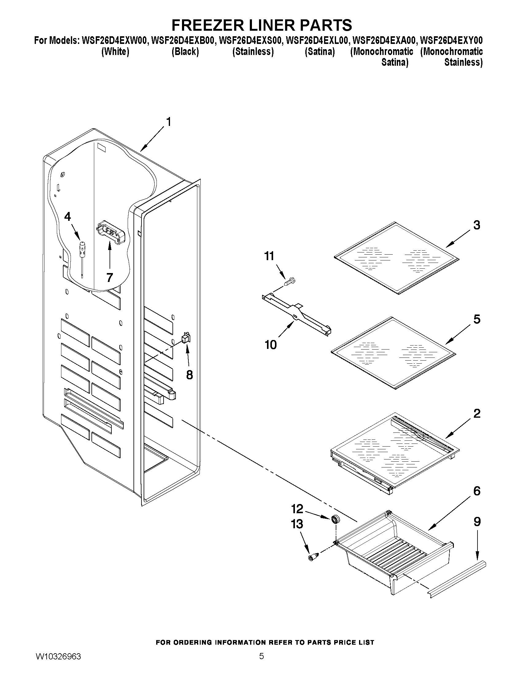 04 - FREEZER LINER PARTS