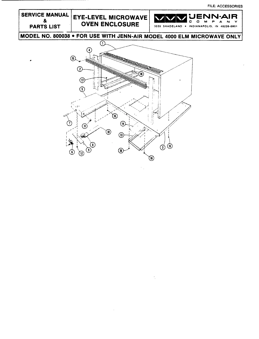 01 - EYE-LEVEL MICROWAVE OVEN ENCLOSURE