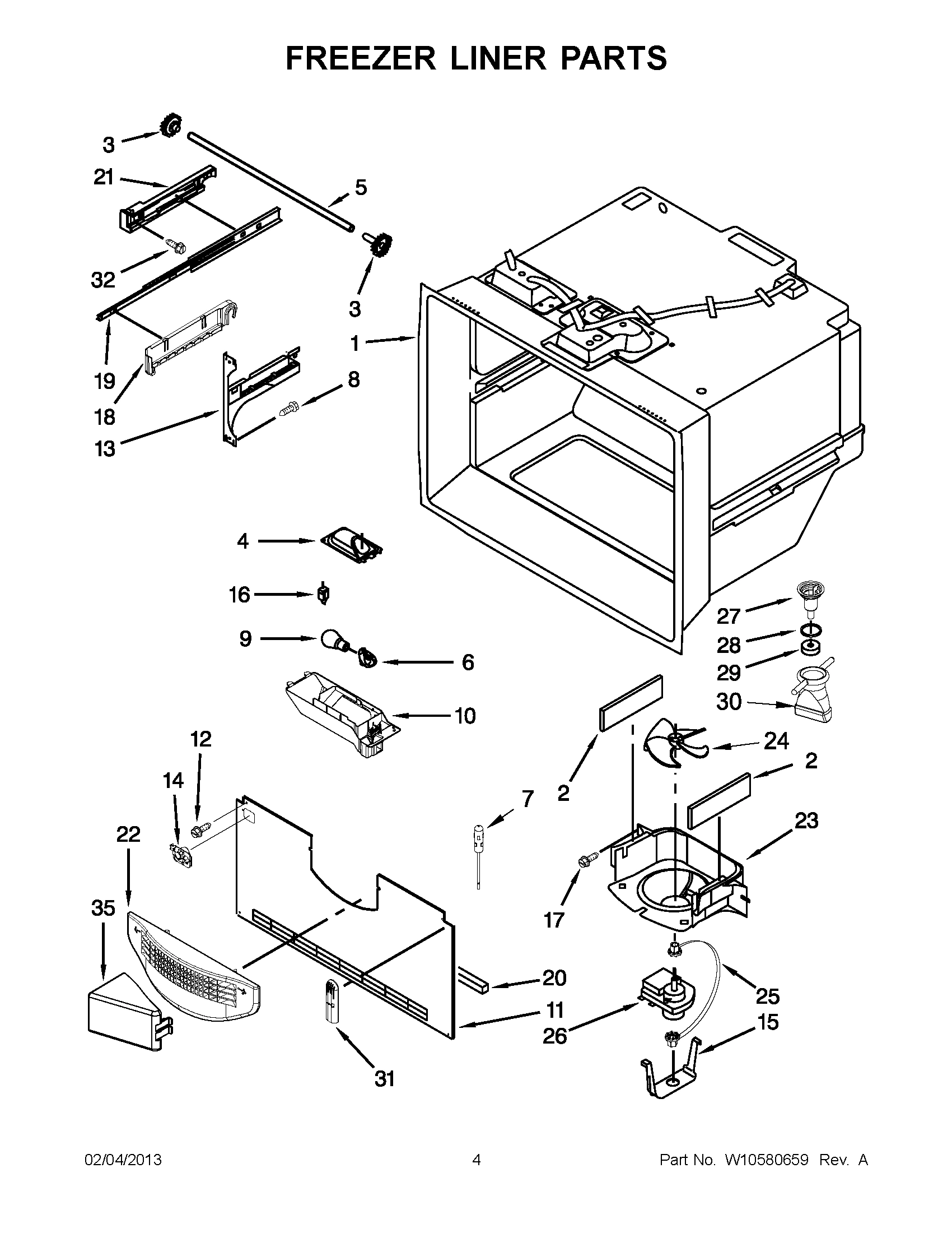 02 - FREEZER LINER PARTS