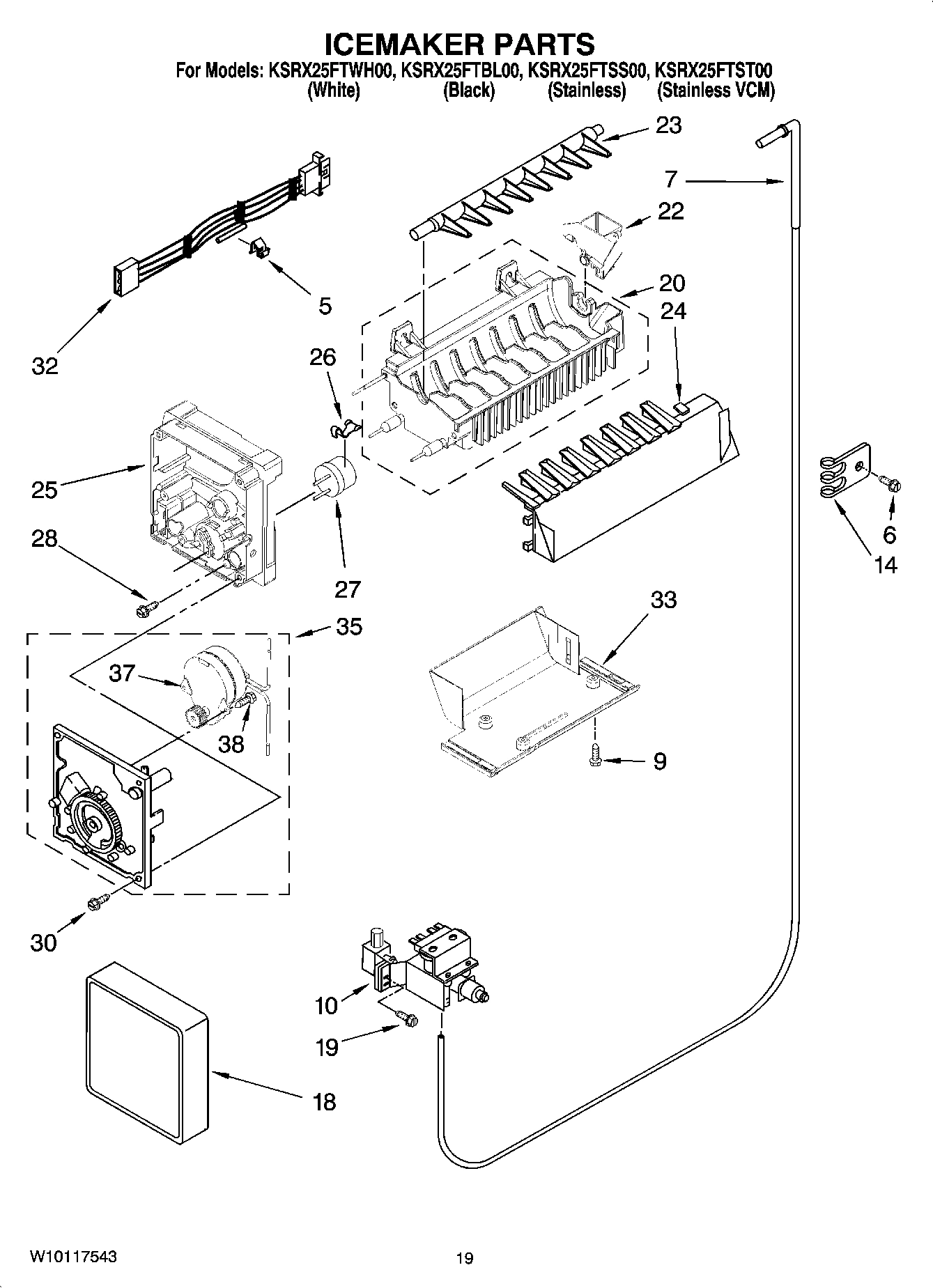 12 - ICEMAKER PARTS, OPTIONAL PARTS (NOT INCLUDED)