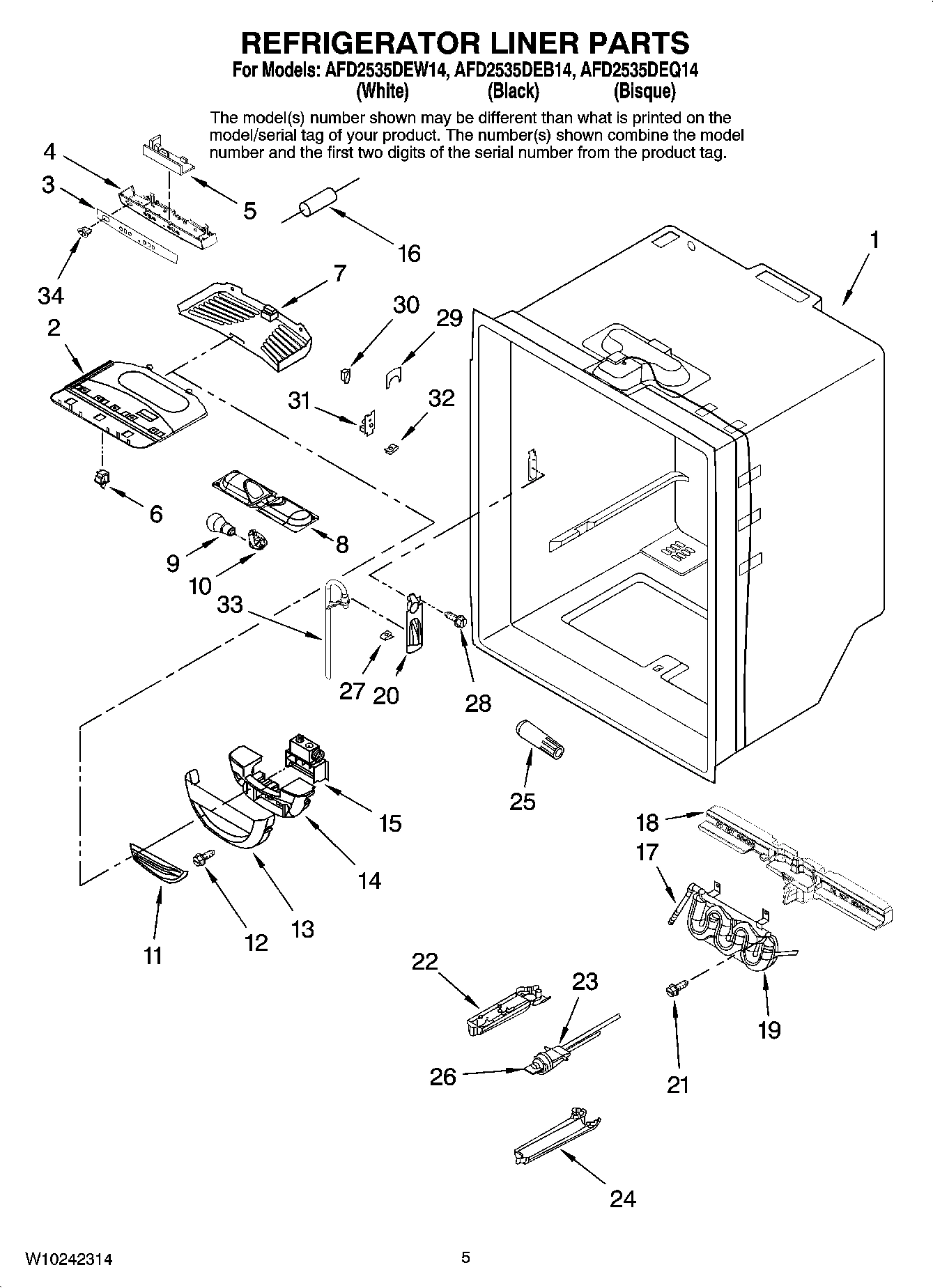 03 - REFRIGERATOR LINER PARTS