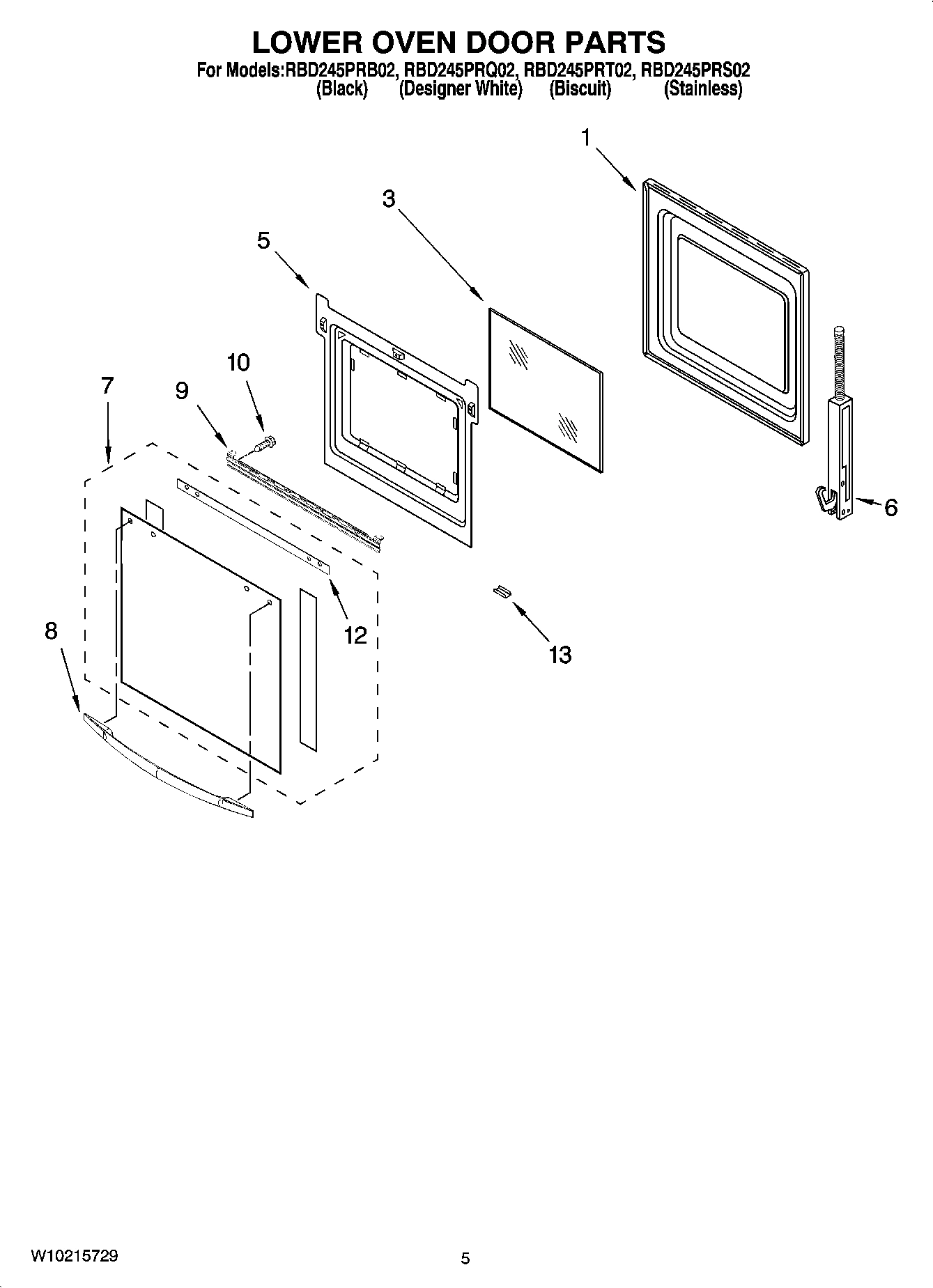 03 - LOWER OVEN DOOR PARTS