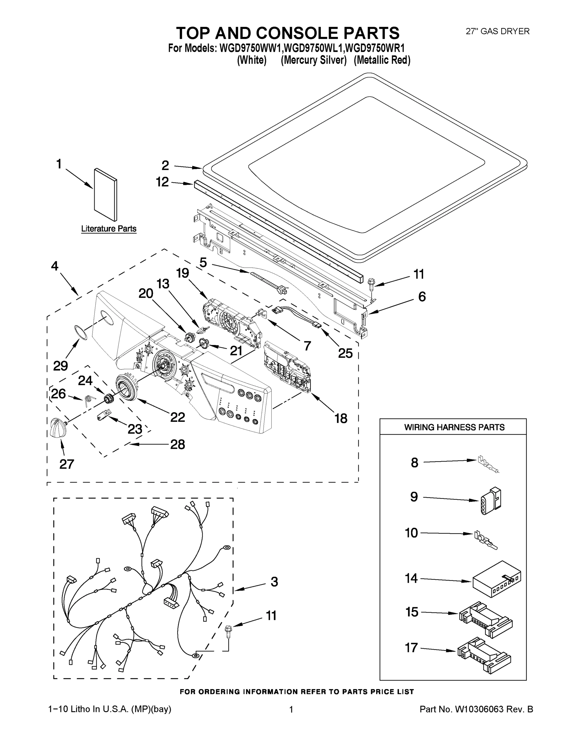 01 - TOP AND CONSOLE PARTS