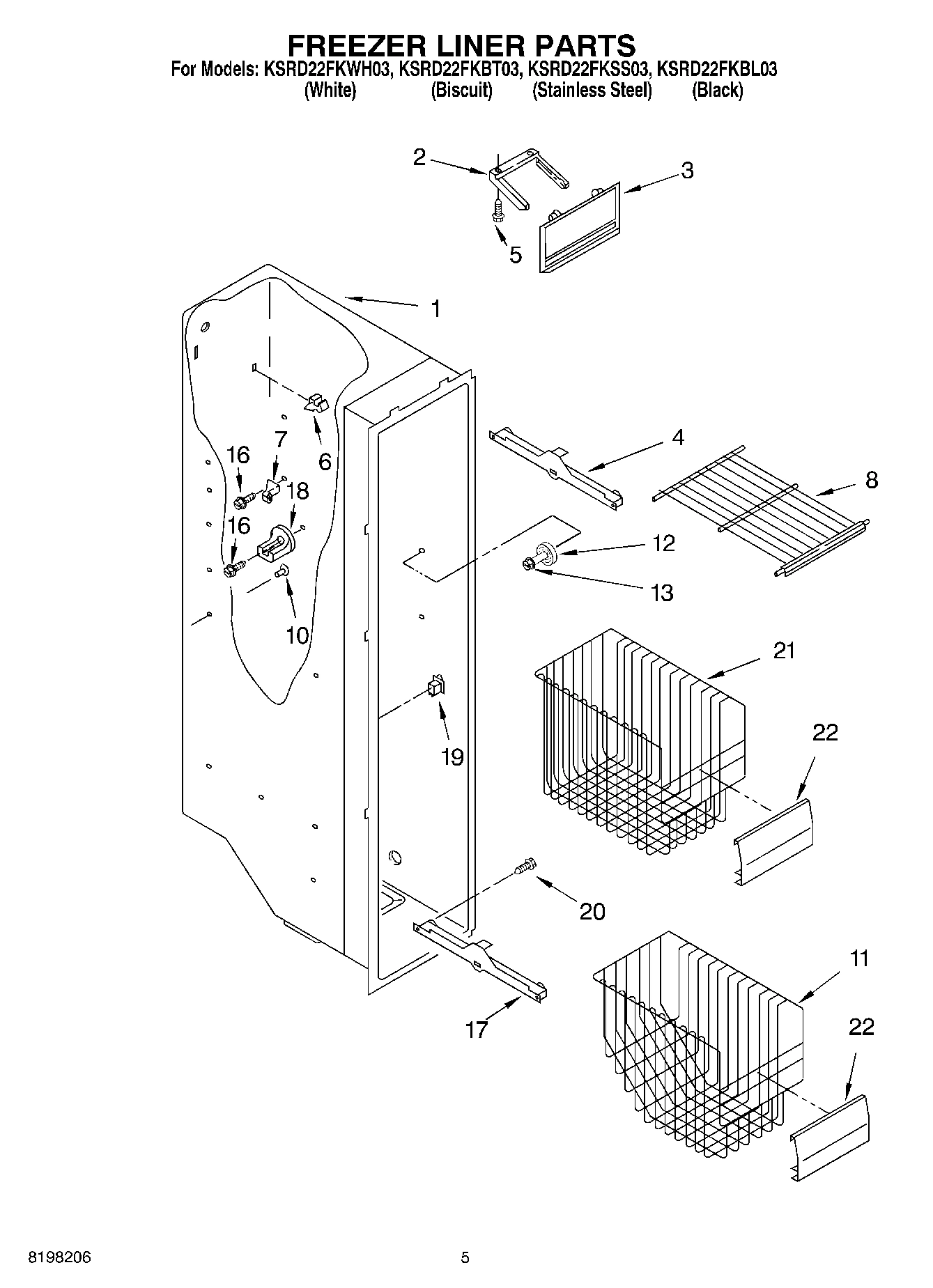 04 - FREEZER LINER PARTS