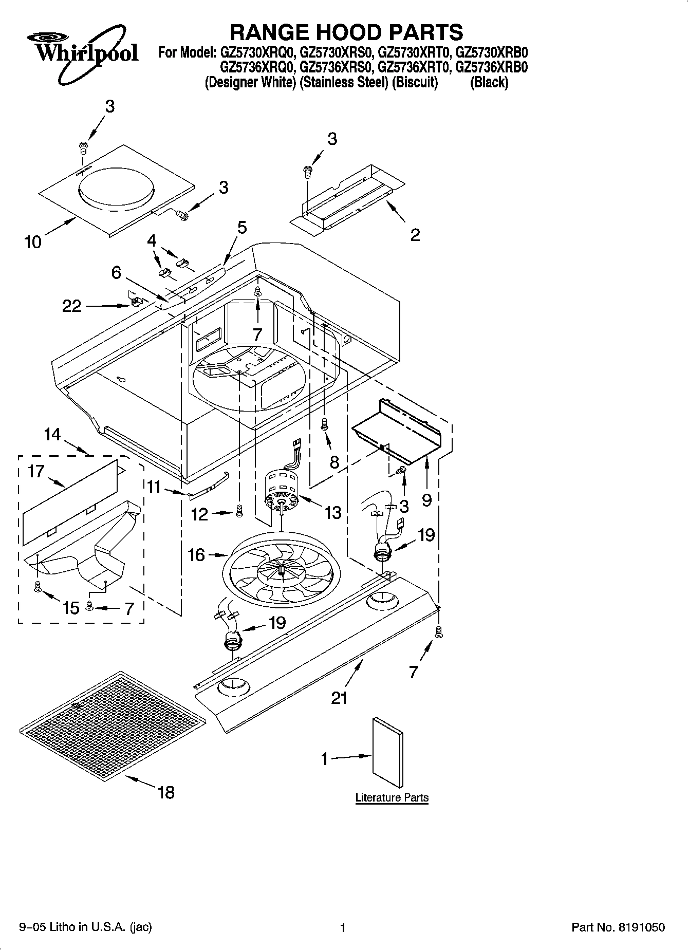 01 - RANGE HOOD PARTS