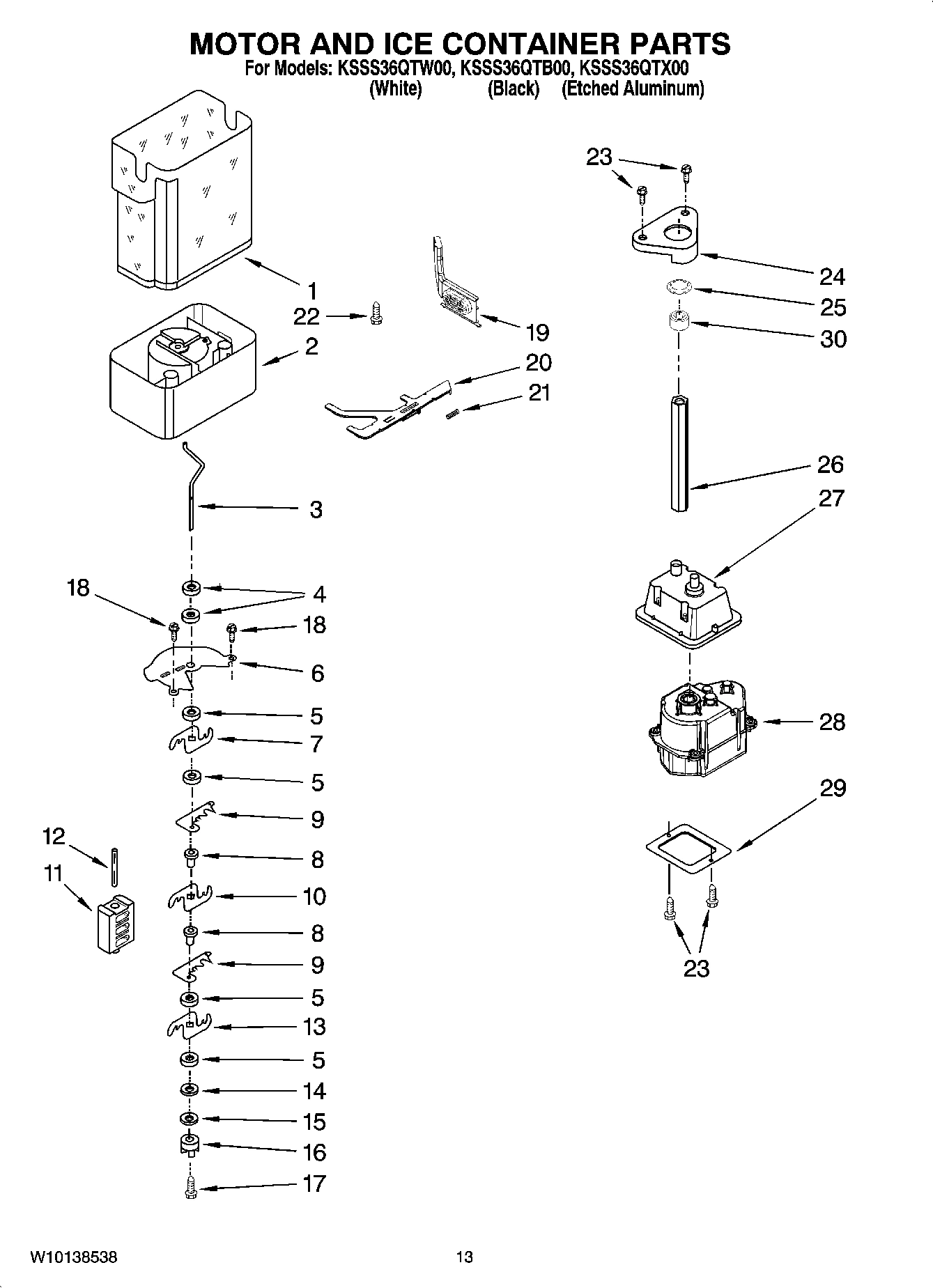 09 - MOTOR AND ICE CONTAINER PARTS