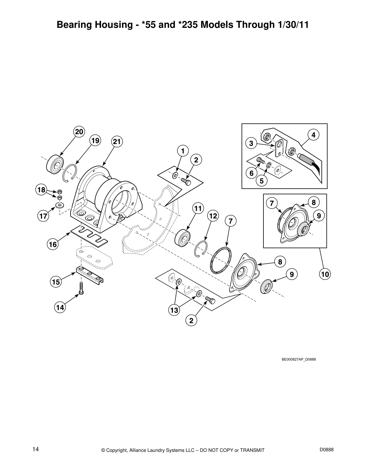 Bearing Housing - *55 and *235 Models Through 1/30/11