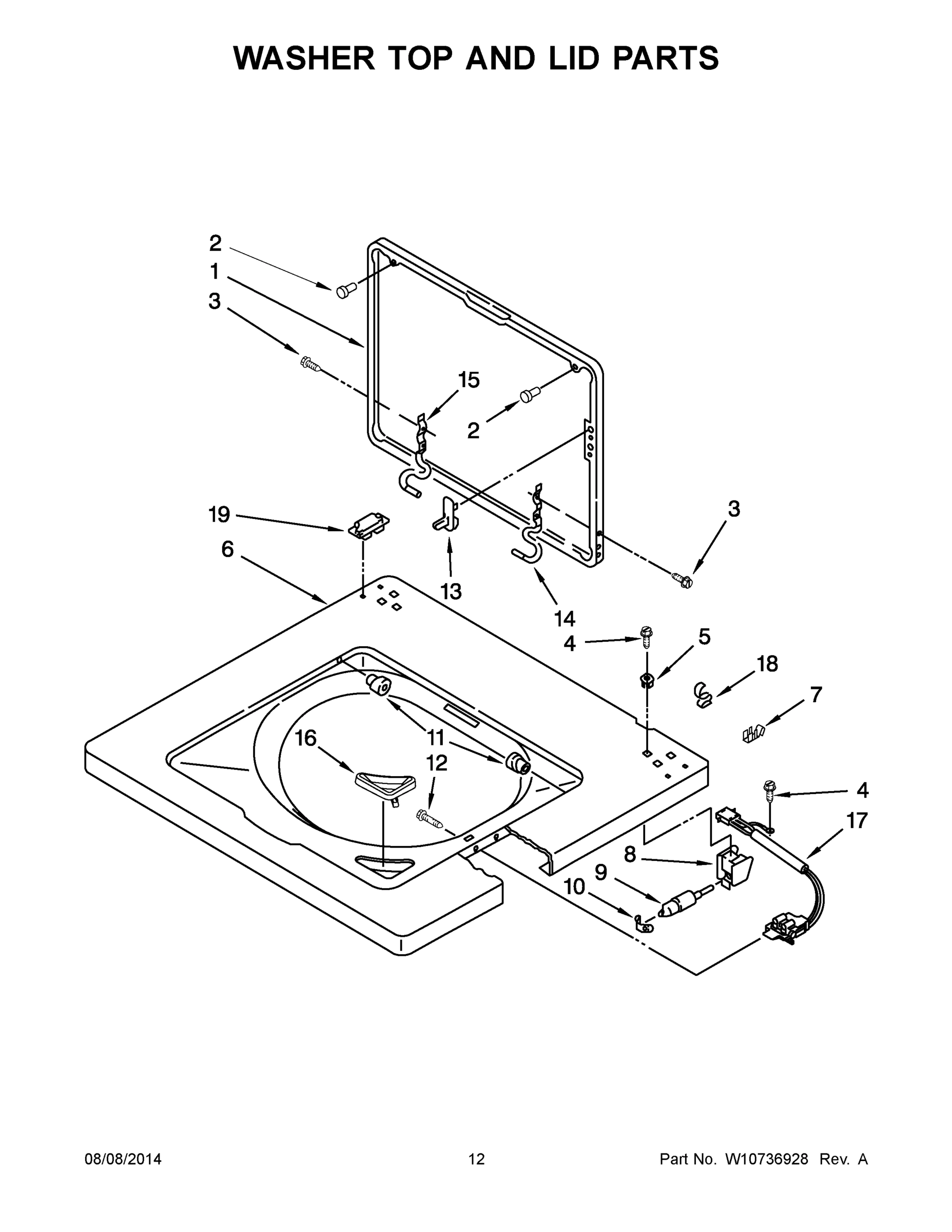 07 - WASHER TOP AND LID PARTS