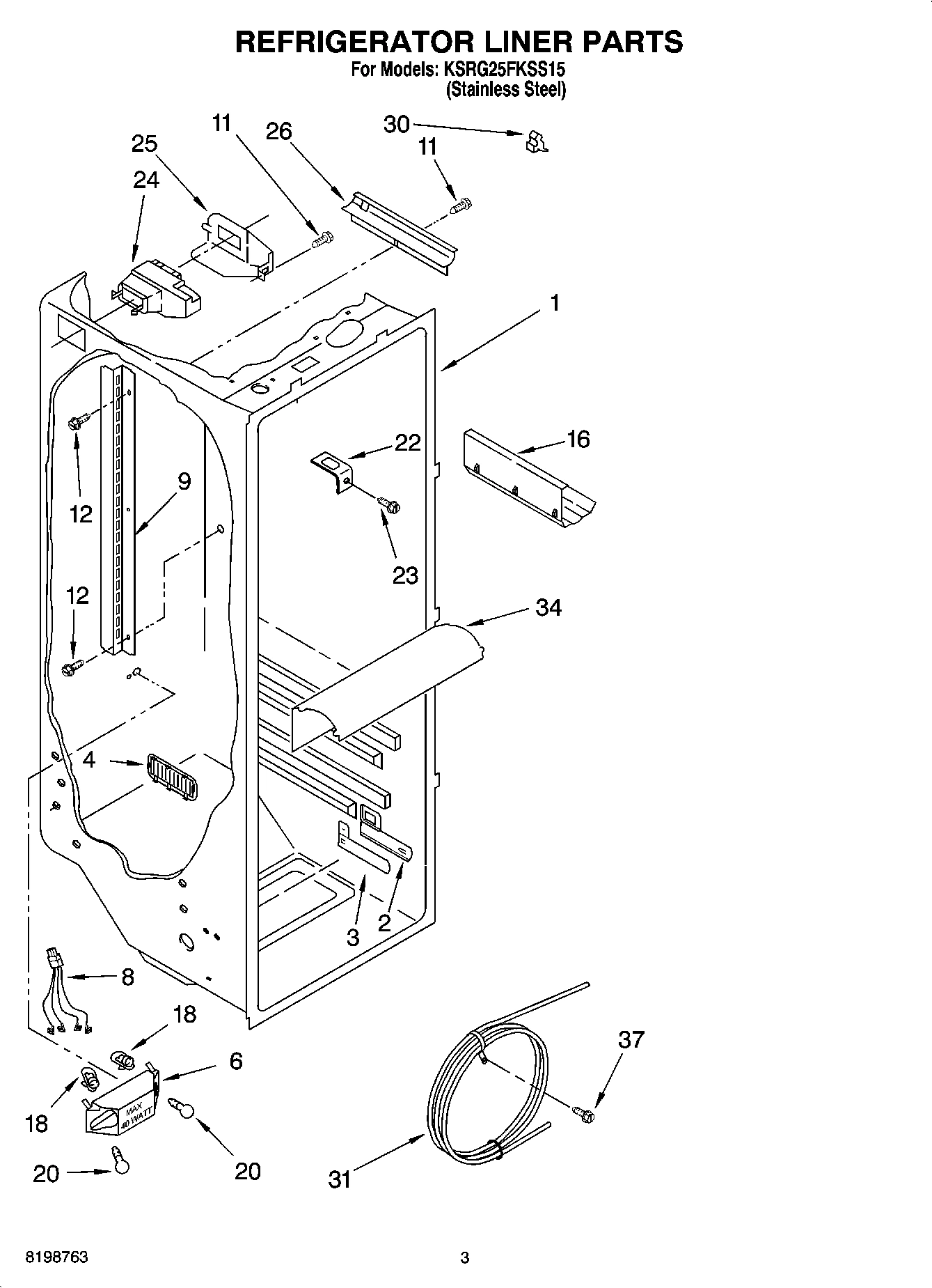 02 - REFRIGERATOR LINER PARTS