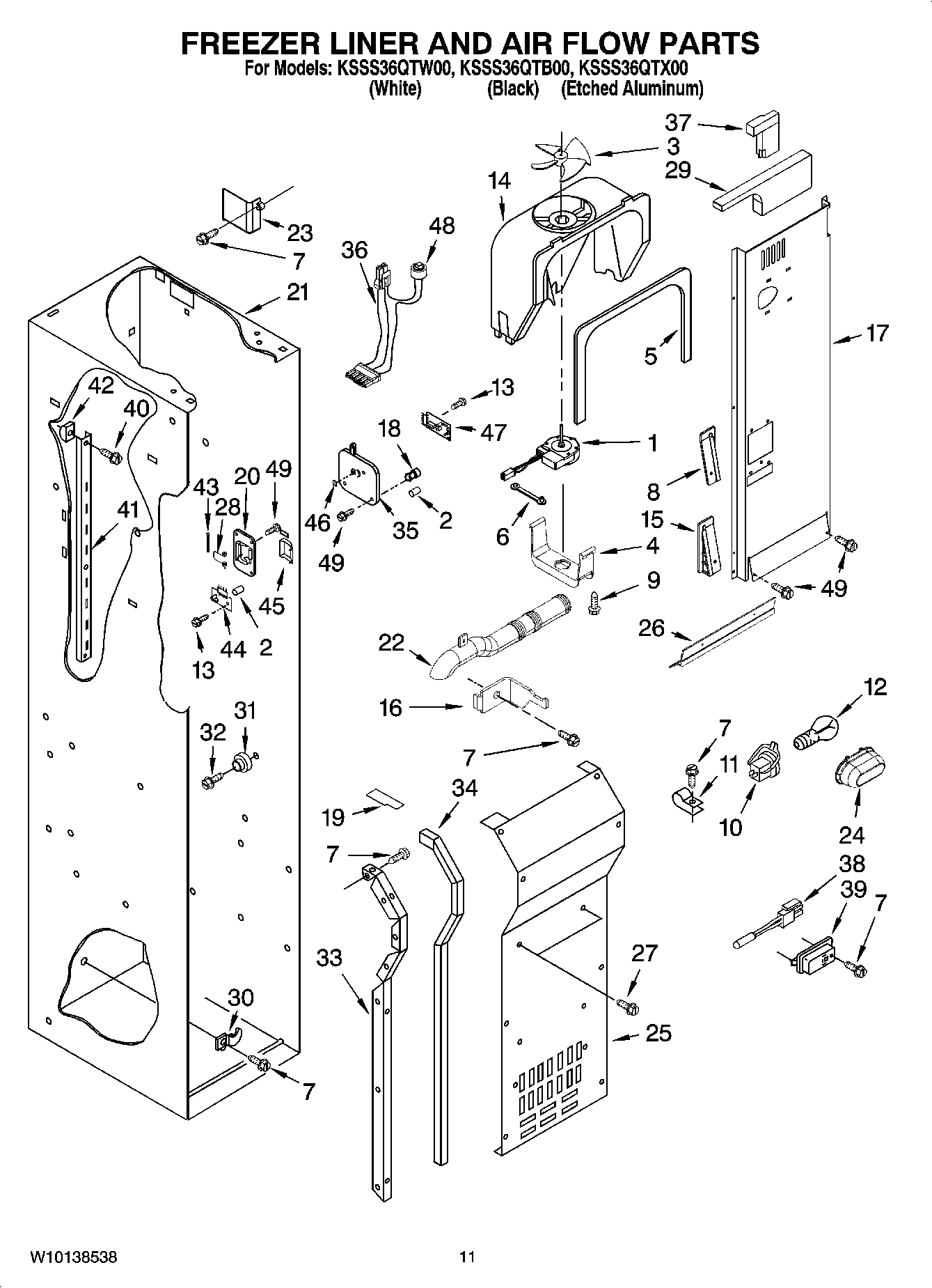 08 - FREEZER LINER AND AIR FLOW PARTS