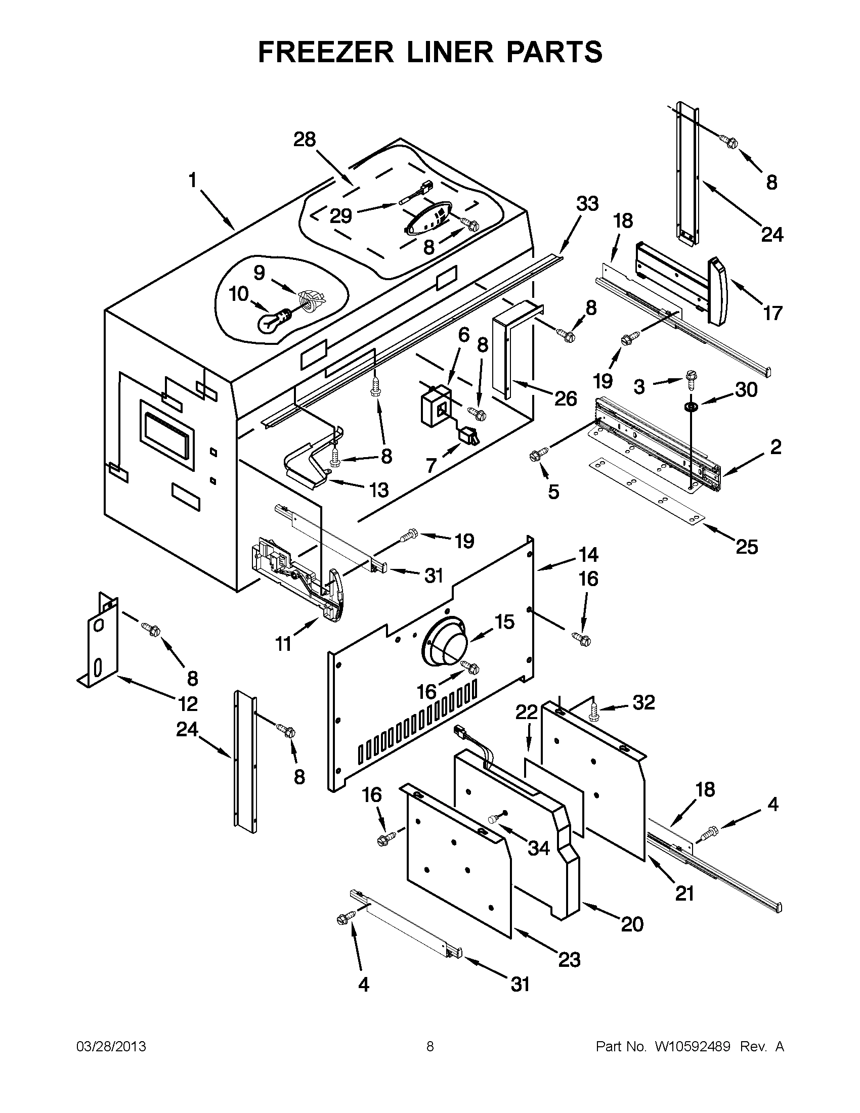 04 - FREEZER LINER PARTS