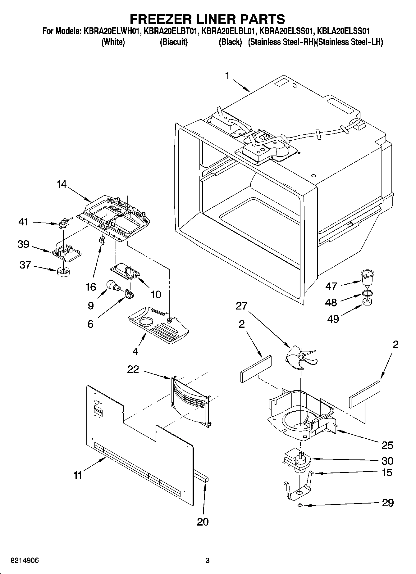 02 - FREEZER LINER PARTS