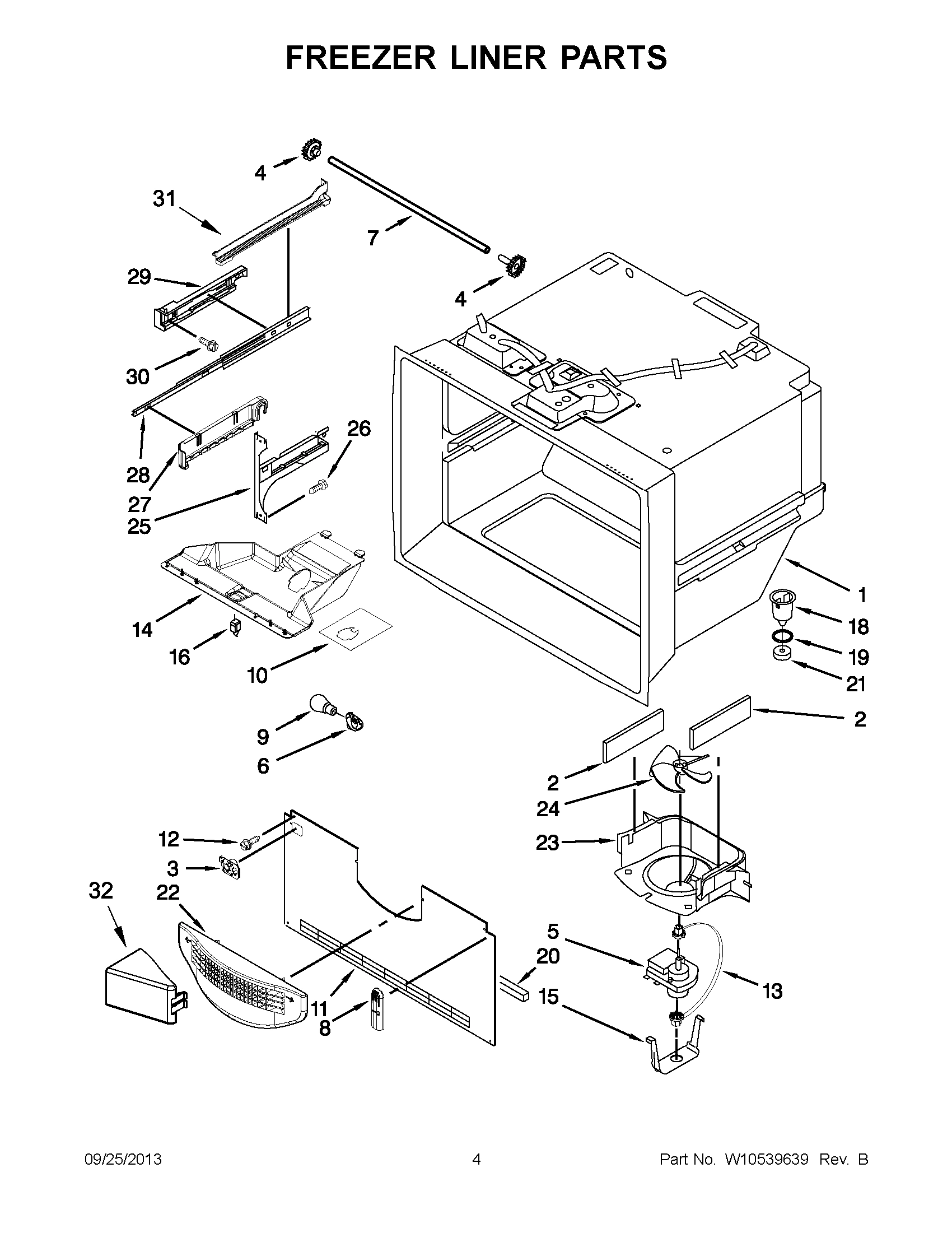 03 - FREEZER LINER PARTS