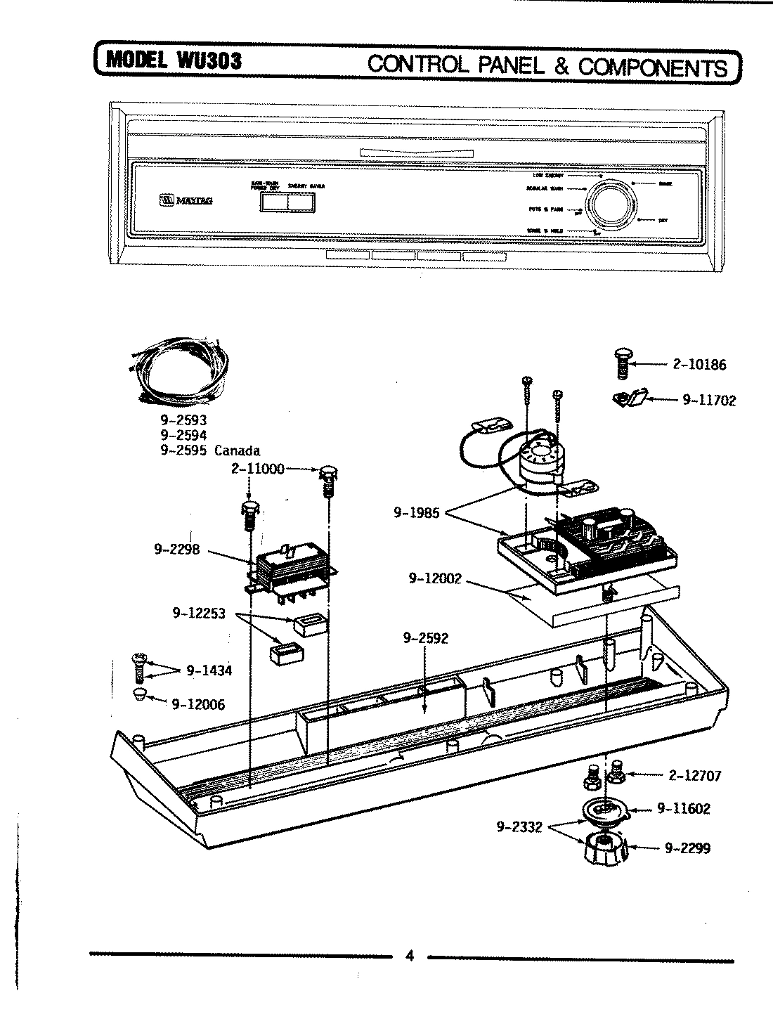 03 - CONTROL PANEL & COMPONENTS (WU303)