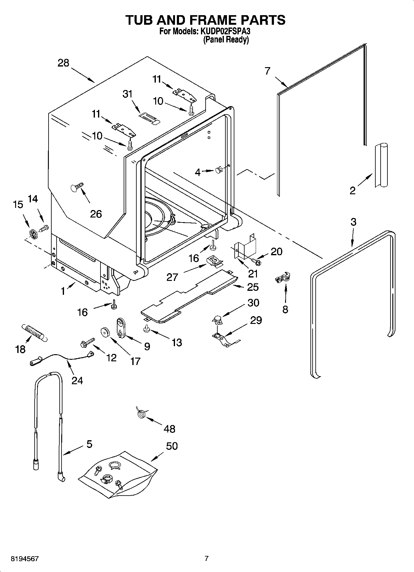 07 - TUB AND FRAME PARTS