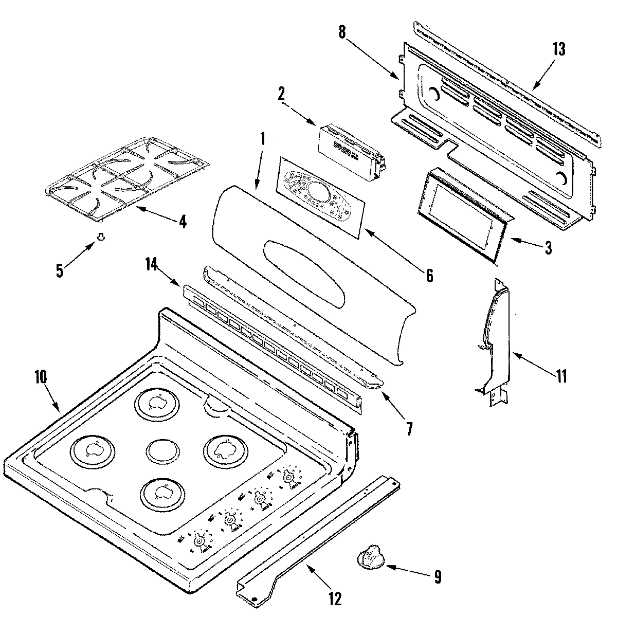 02 - CONTROL PANEL/TOP ASSEMBLY
