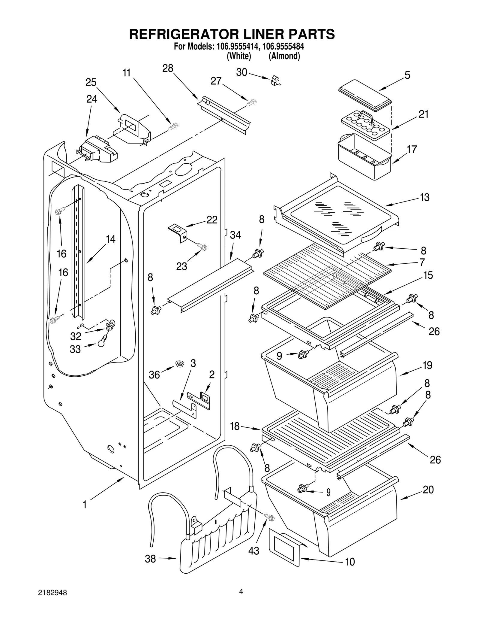 REFRIGERATOR LINER PARTS
